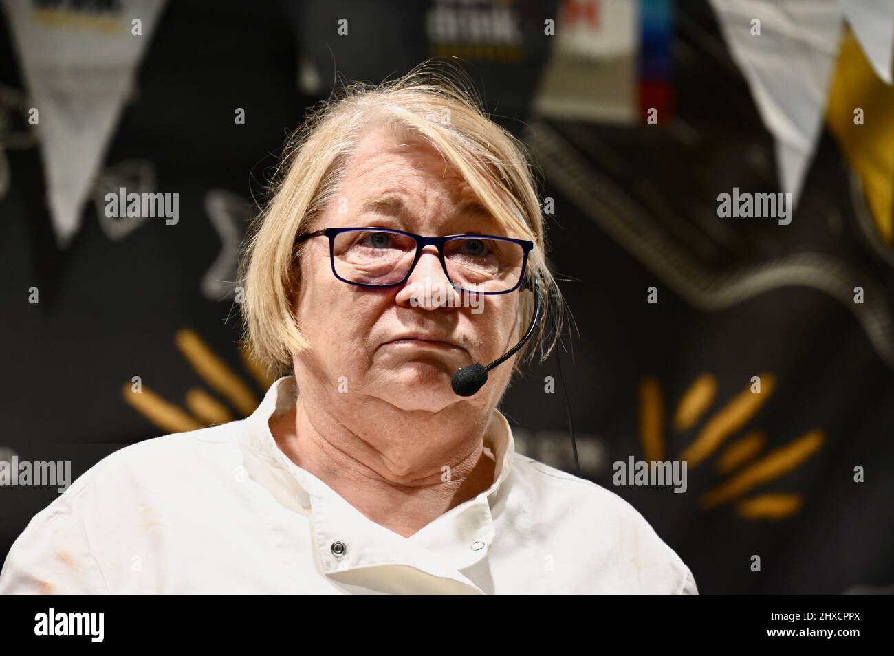 London, UK. 11th Mar 2022.Rosemary Shrager, Cookery Demonstration, Ideal Home Show in partnership with NatWest opened today, Olympia, Kensington. Credit: michael melia/Alamy Live News Stock Photo