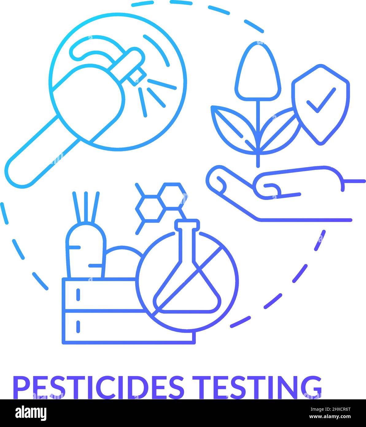 Pesticides testing blue gradient concept icon Stock Vector