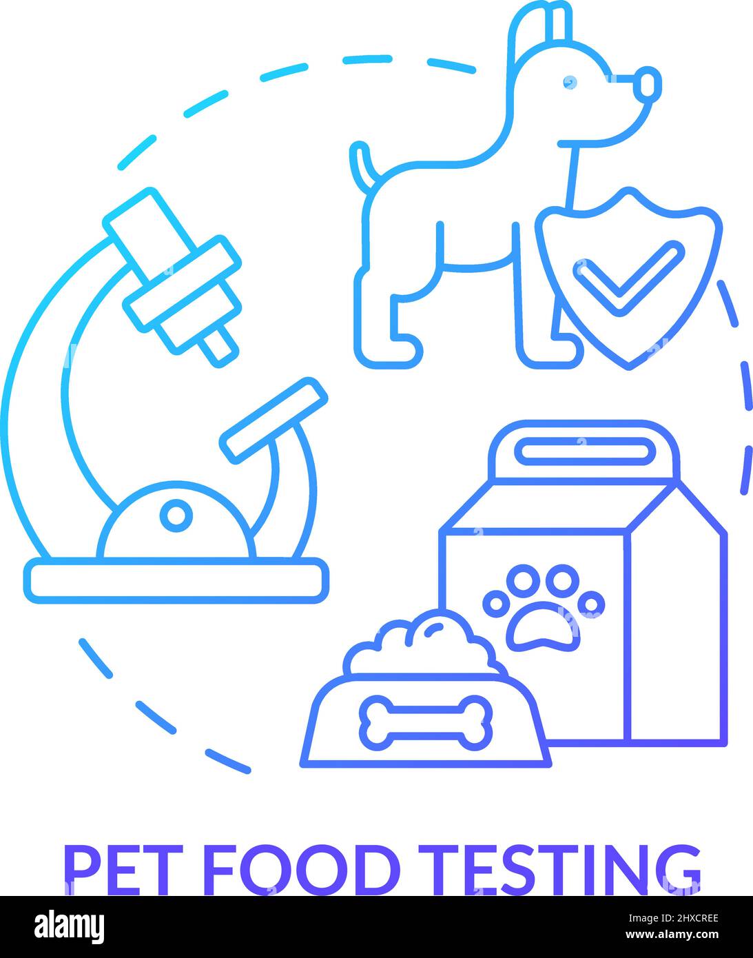 Pet food testing blue gradient concept icon Stock Vector Image & Art