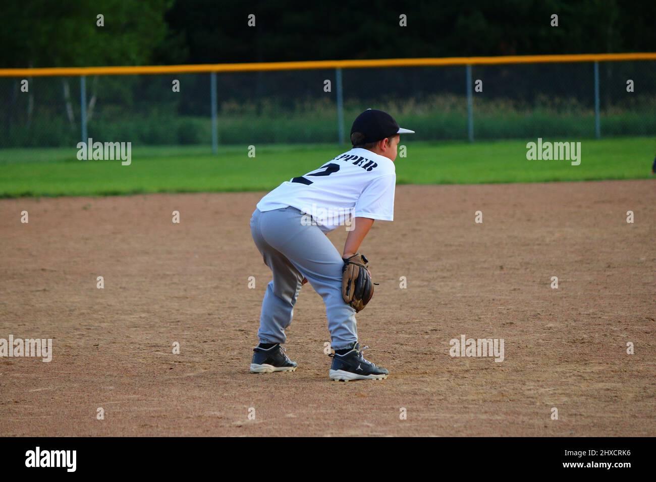 Enjoying youth baseball Stock Photo