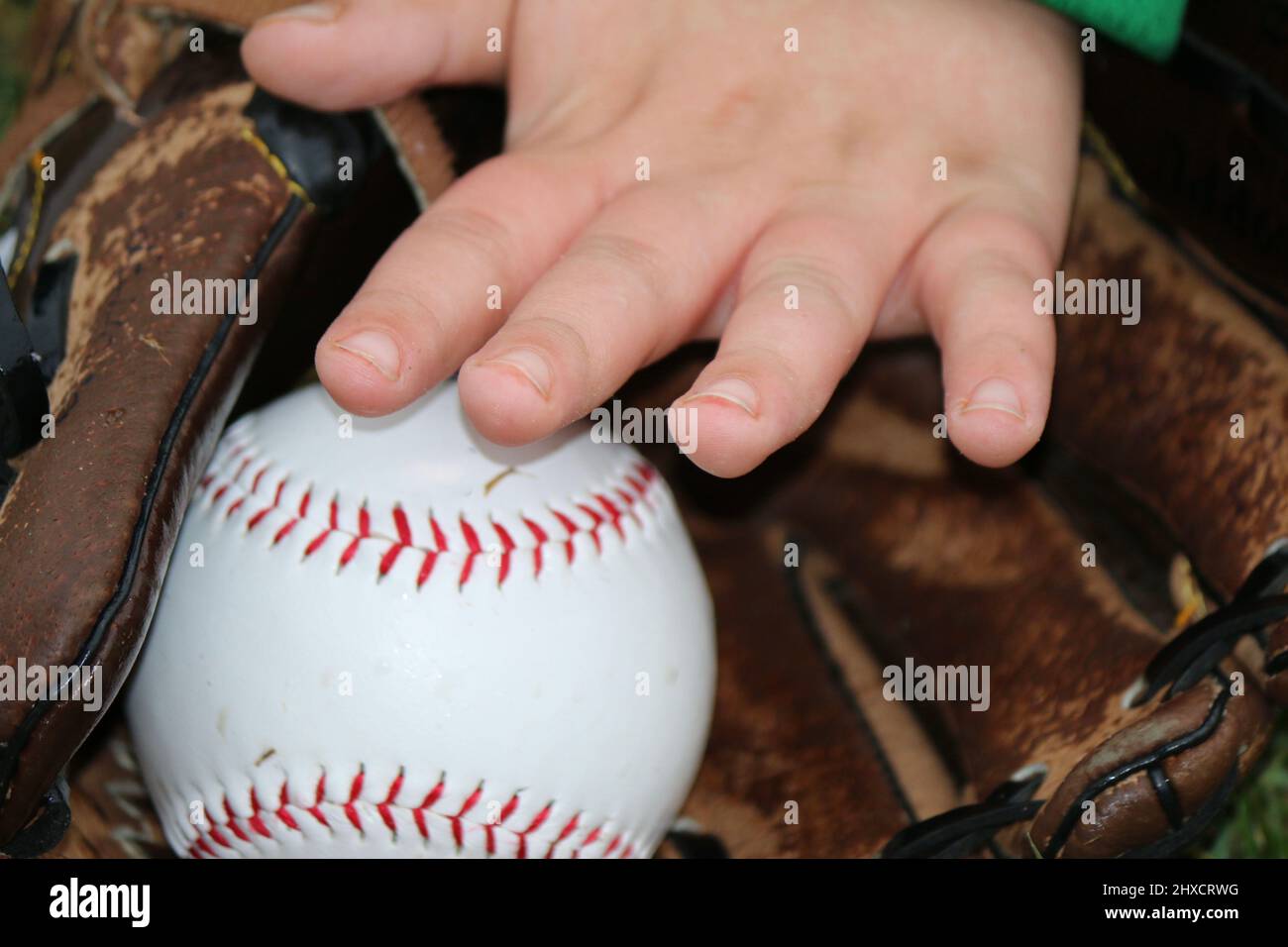 Enjoying youth baseball Stock Photo