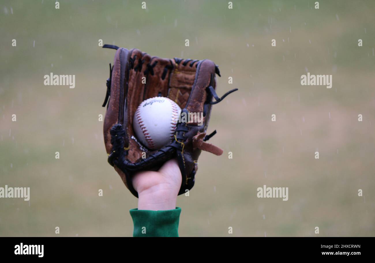 Enjoying youth baseball Stock Photo