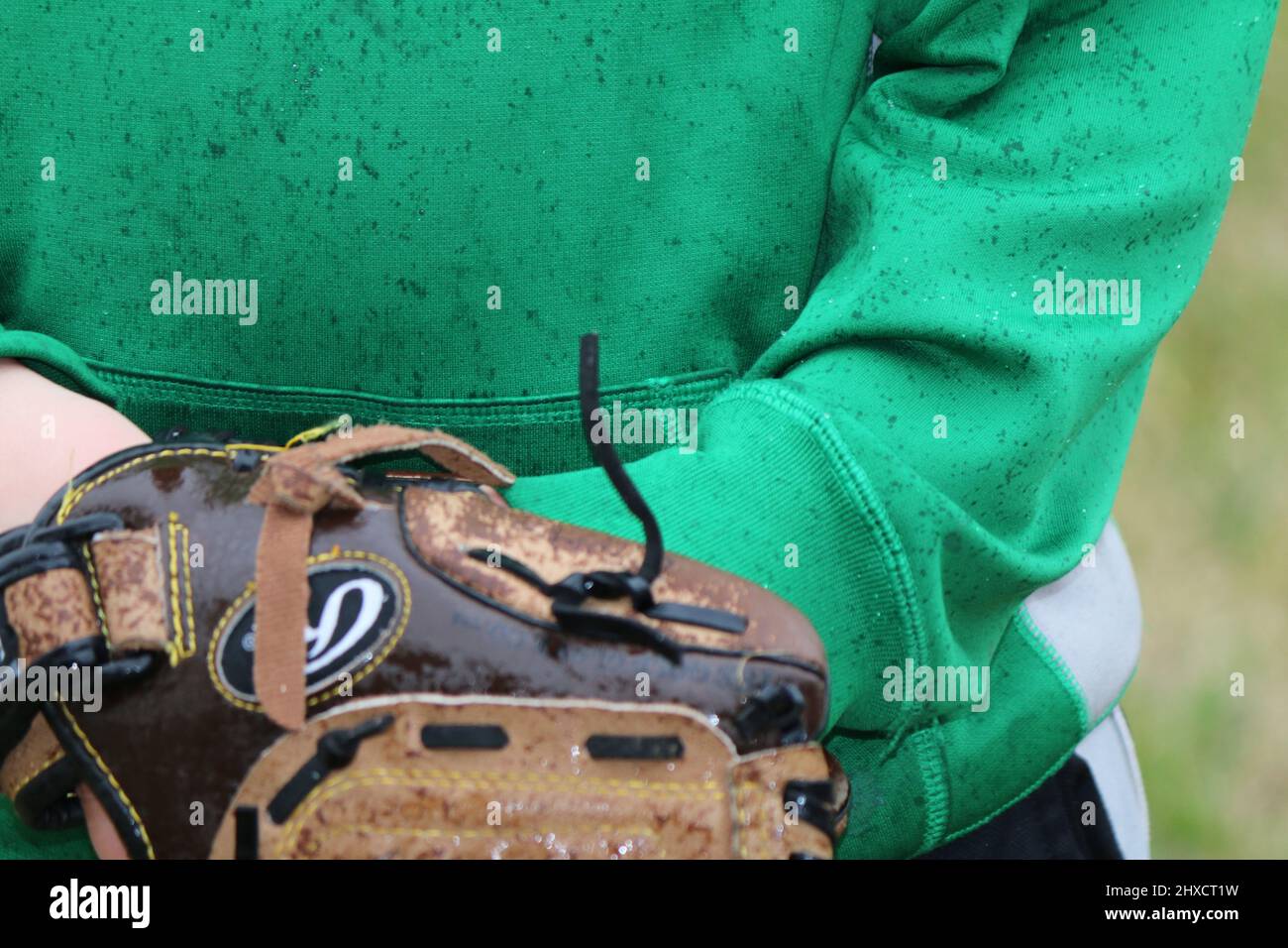 Enjoying youth baseball Stock Photo