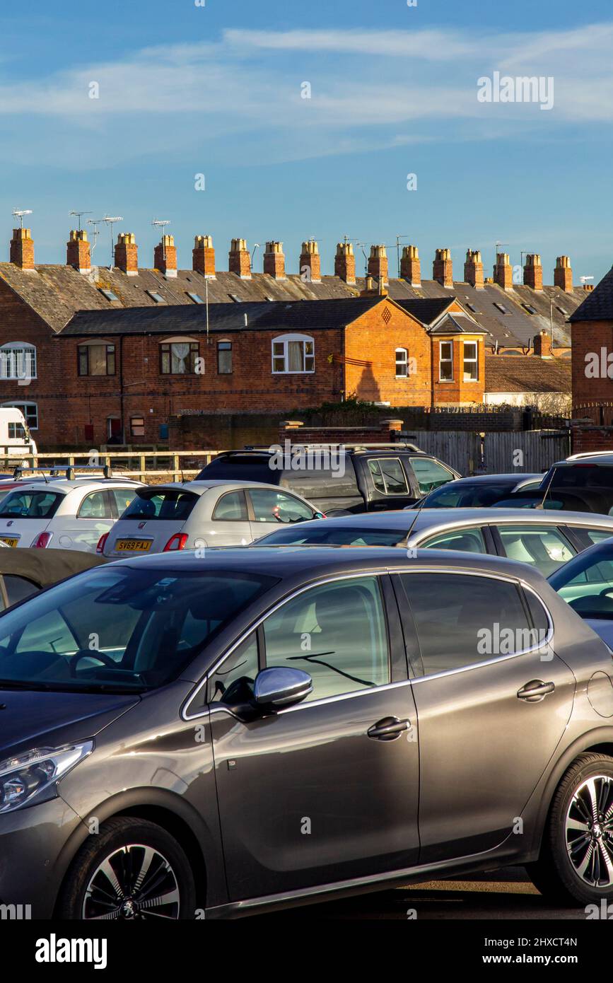 Public car park in the centre of Tewkesbury a town in Gloucestershire England UK. Stock Photo