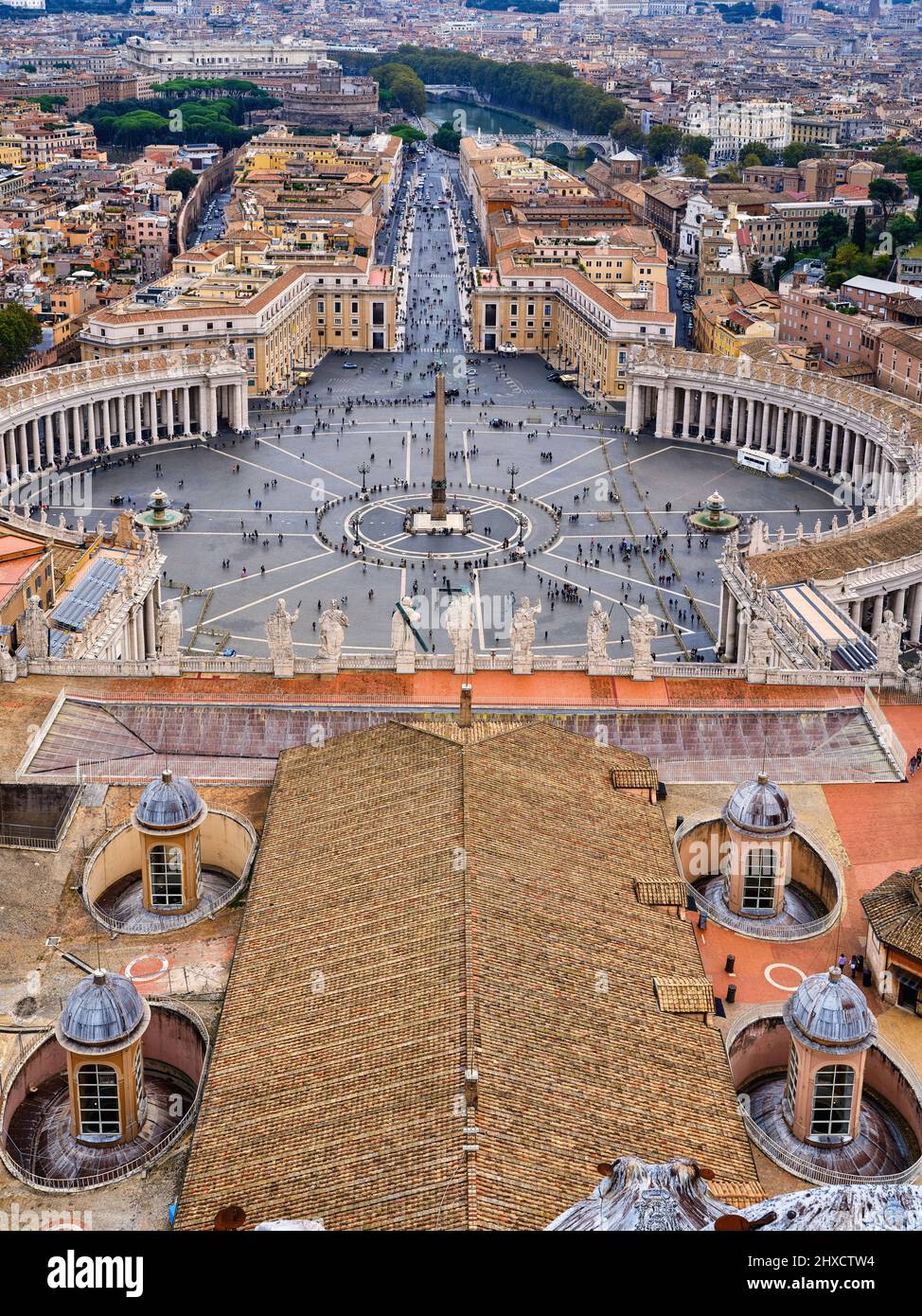 View of St. Peter's Square from the dome of St. Peter's Basilica Stock Photo
