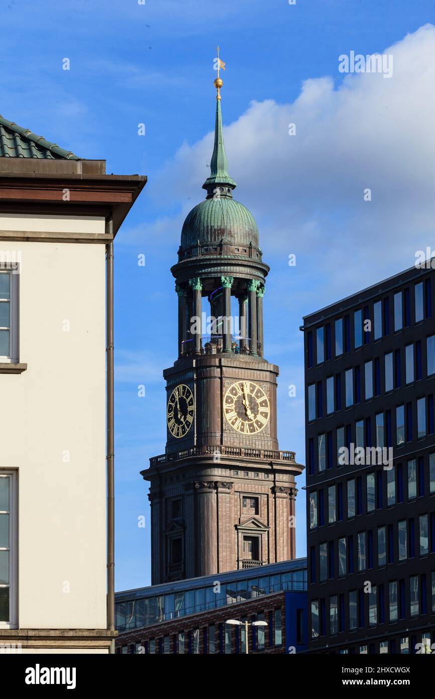 Tower of the st. Michaelis church in Hamburg Stock Photo - Alamy