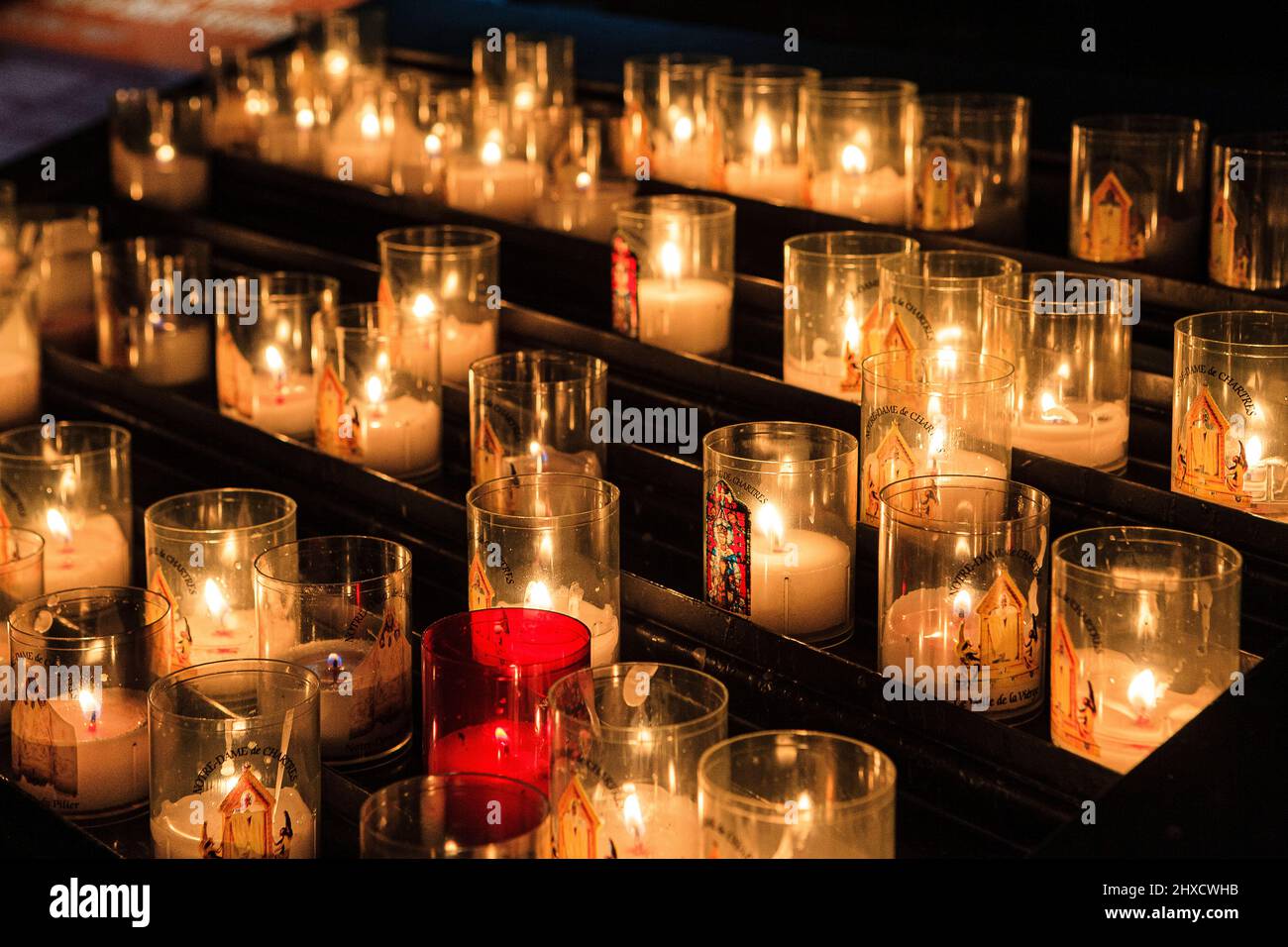 NotreDame de Chartres Cathedral, France, candles Stock Photo Alamy