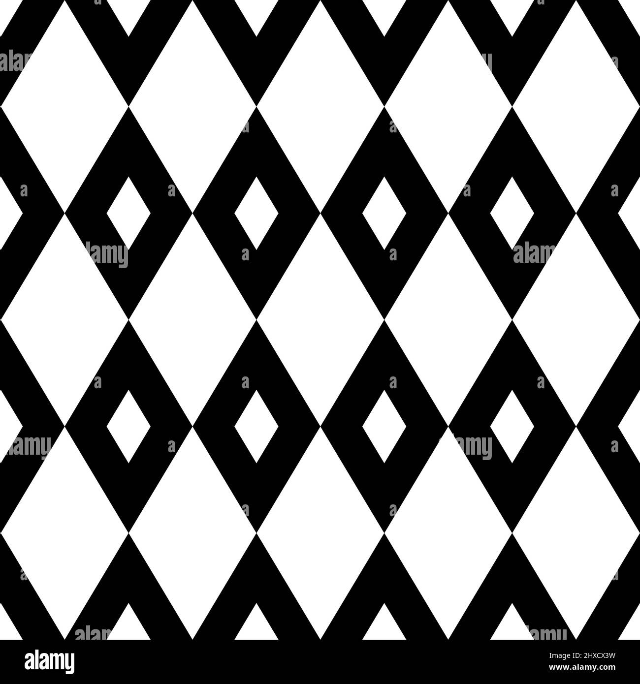 Black and White Rhombus Geometric Square Seamless Pattern Stock Vector ...