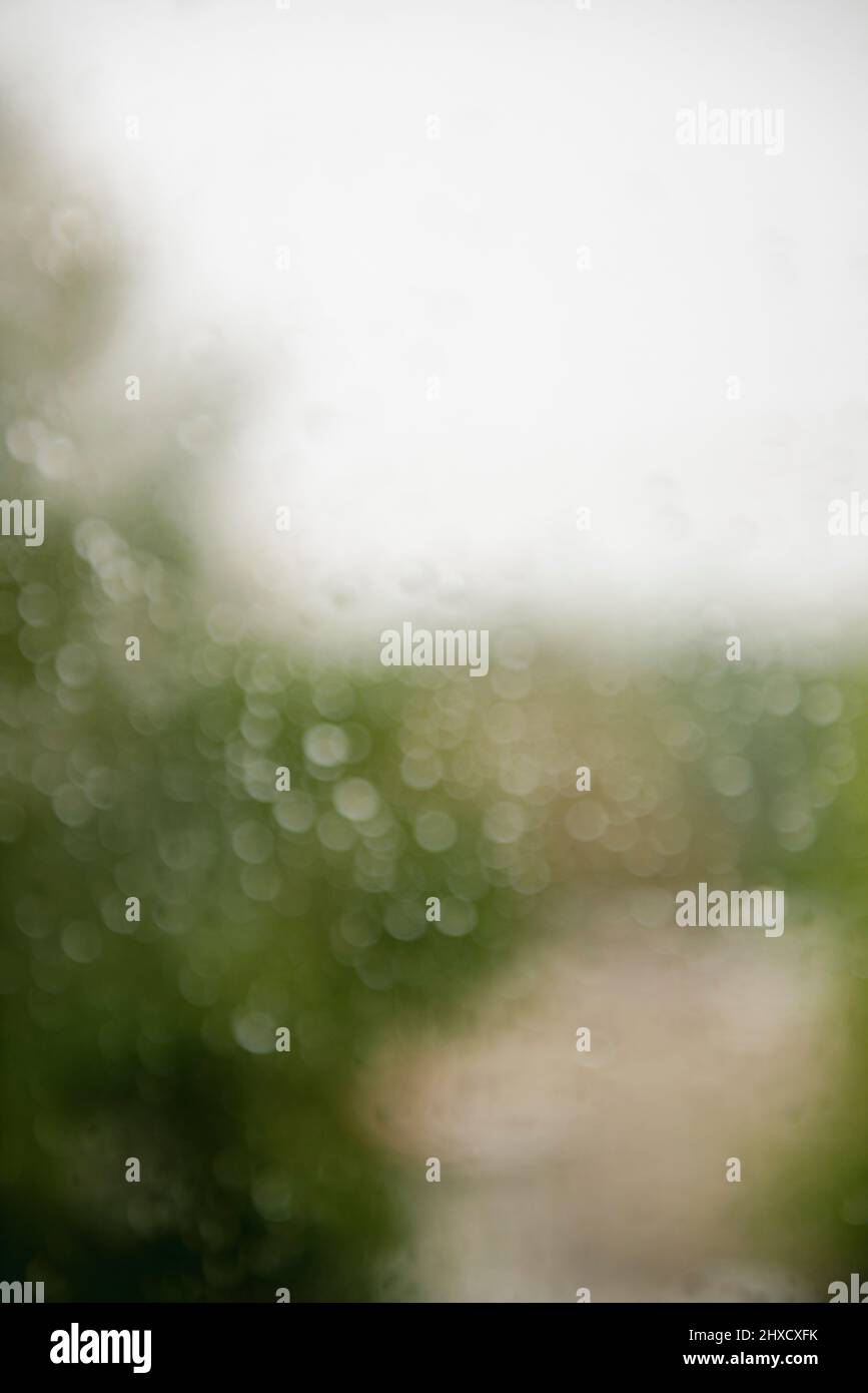 Raindrops, window, transparency Stock Photo