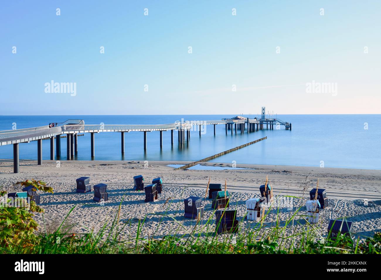 View of the new pier in Koserow on Usedom, which will open in 2021 Stock Photo