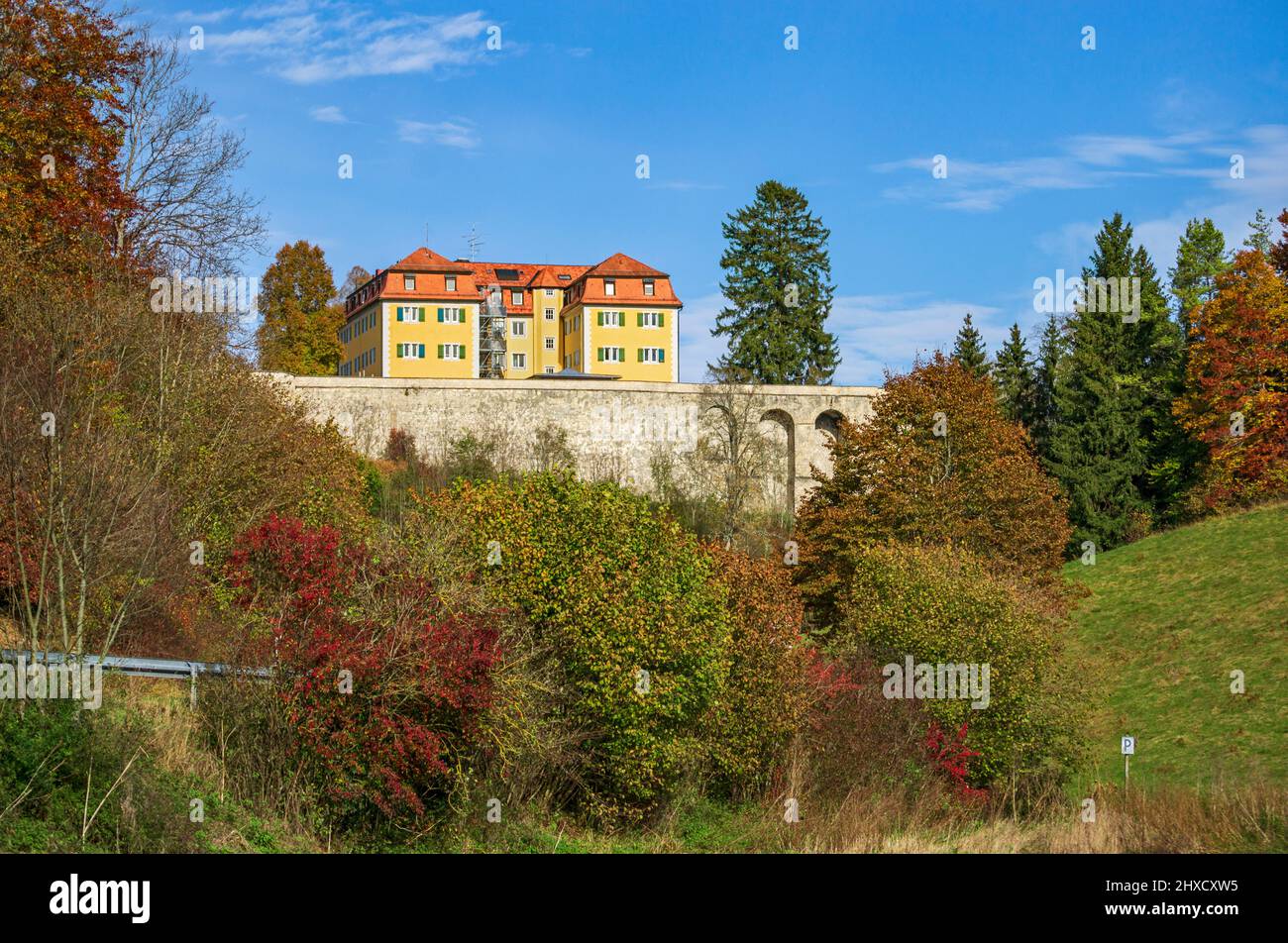 Grafeneck Castle near Gomadingen, originally a high medieval castle complex, Baden-Württemberg, Germany Stock Photo