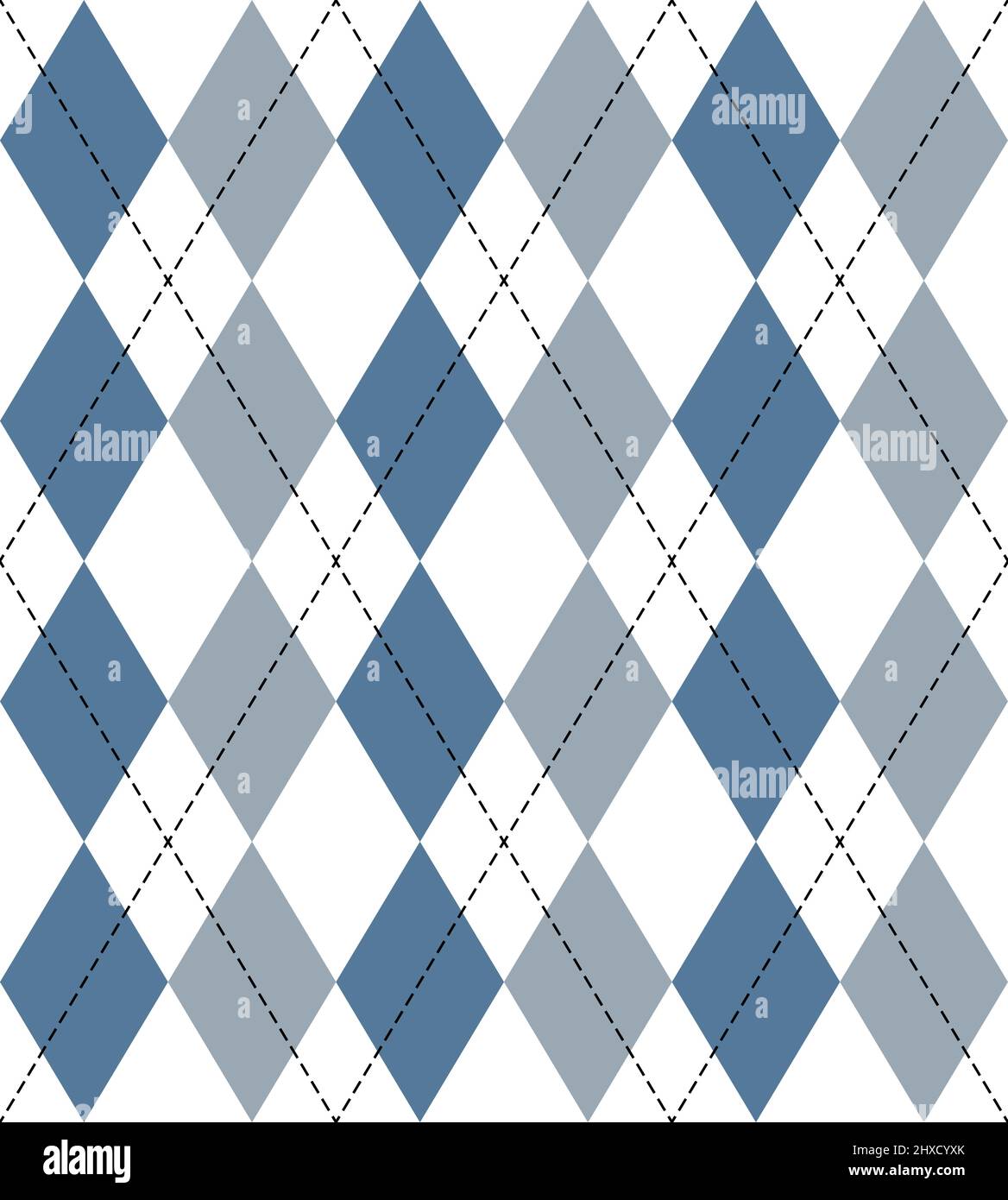 Traditional Blue Gray Rhombus Seamless Pattern Design Stock Vector