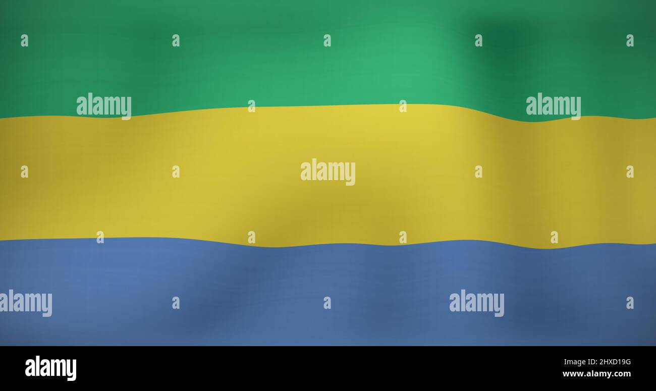 Image of moving flag of gabon waving Stock Photo - Alamy