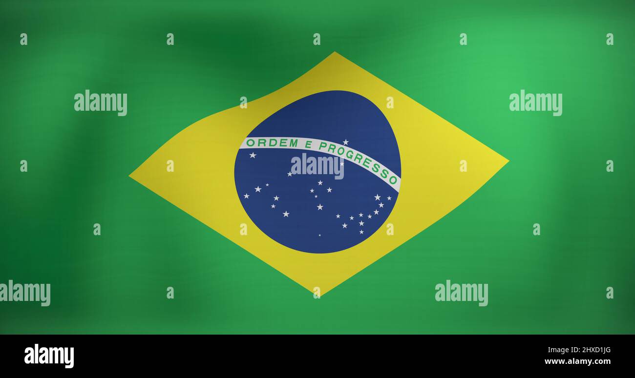 Image of moving flag of brazil waving Stock Photo Alamy