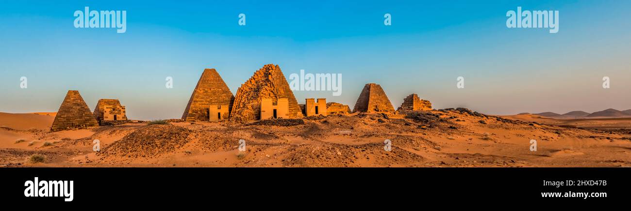 Meroe pyramids in the eastern Sudan Stock Photo