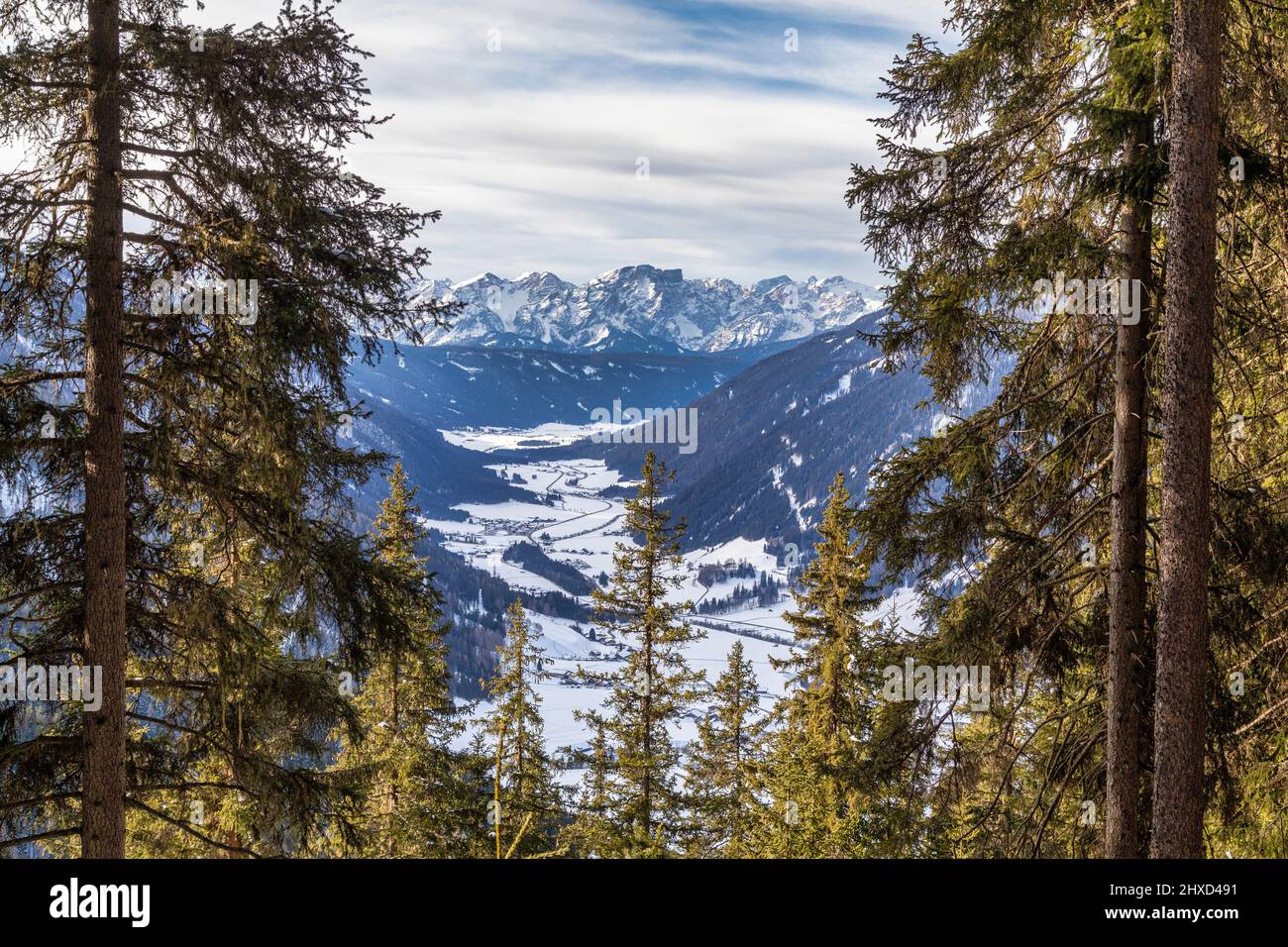 Europe, Italy, Alto Adige / Südtirol, province of Bolzano / Bozen, elevated view of the Casies valley, Gsiesertal Stock Photo