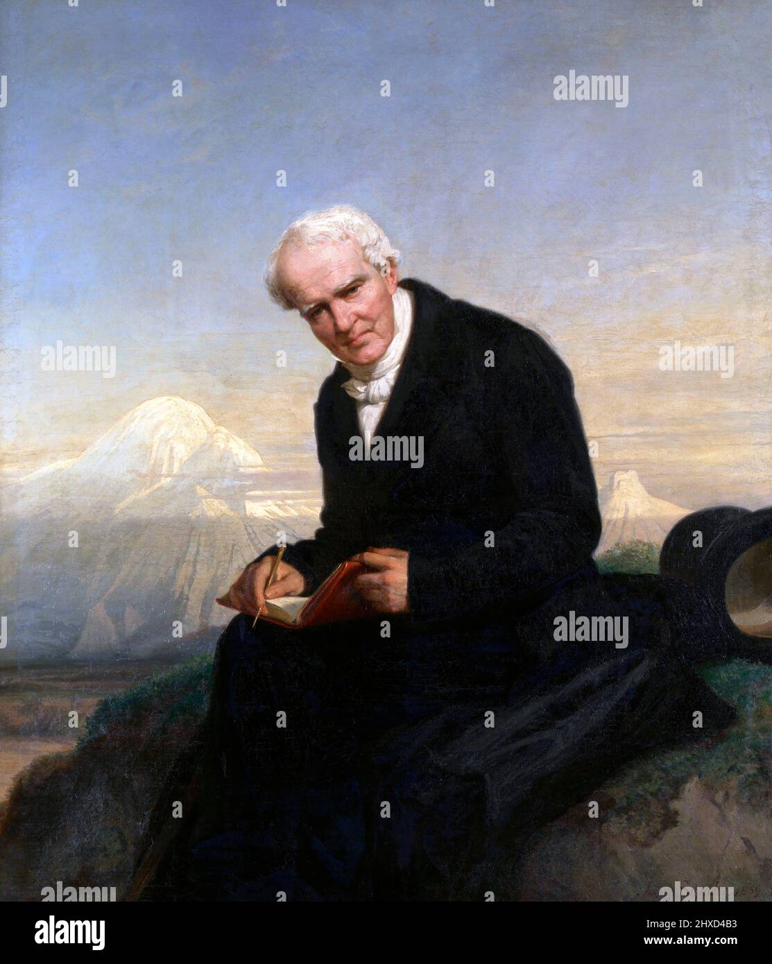 Portrait of the German naturalist and explorer, Alexander von Humboldt (1769-1859) by Julius Schrader, oil on canvas, 1859 Stock Photo