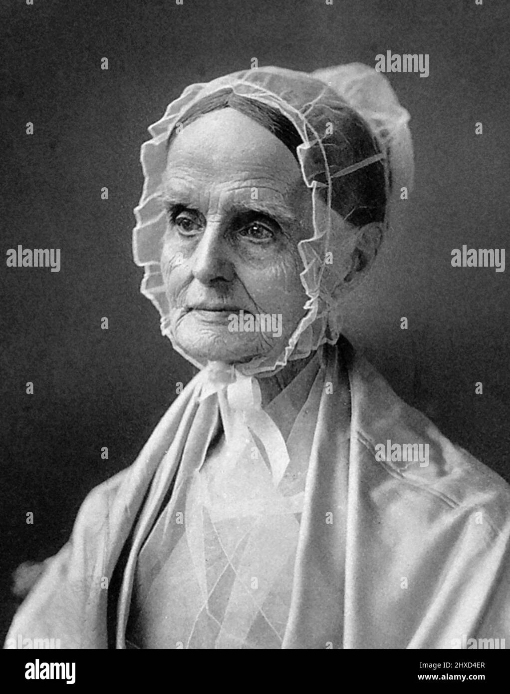 Portrait of the American abolitionist and women's rights activist, Lucretia Mott (née Coffin; 1793-1880) c. 1870-1880 Stock Photo
