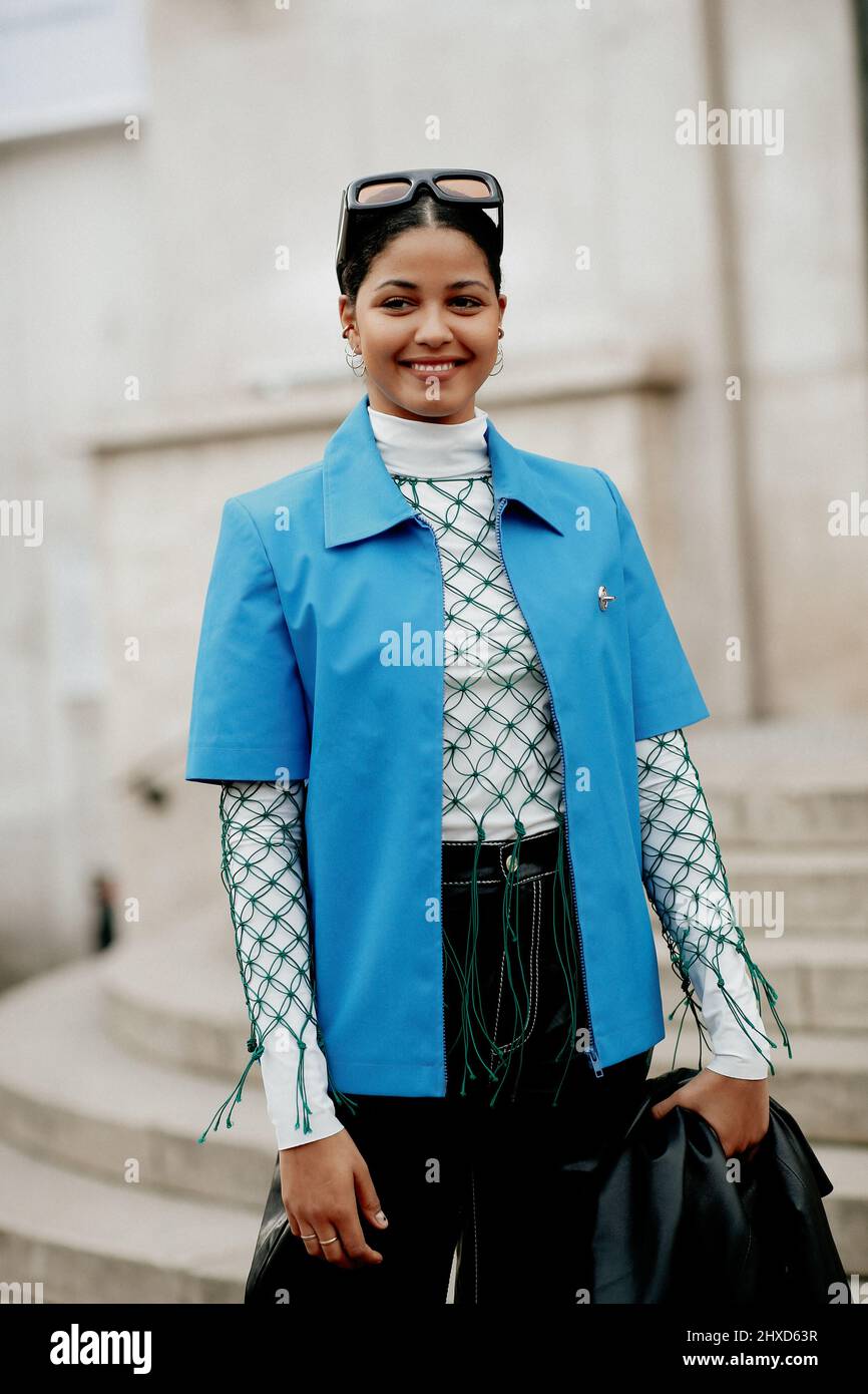 Street style, Yendry arriving at Botter Fall-Winter 2022-2023 show