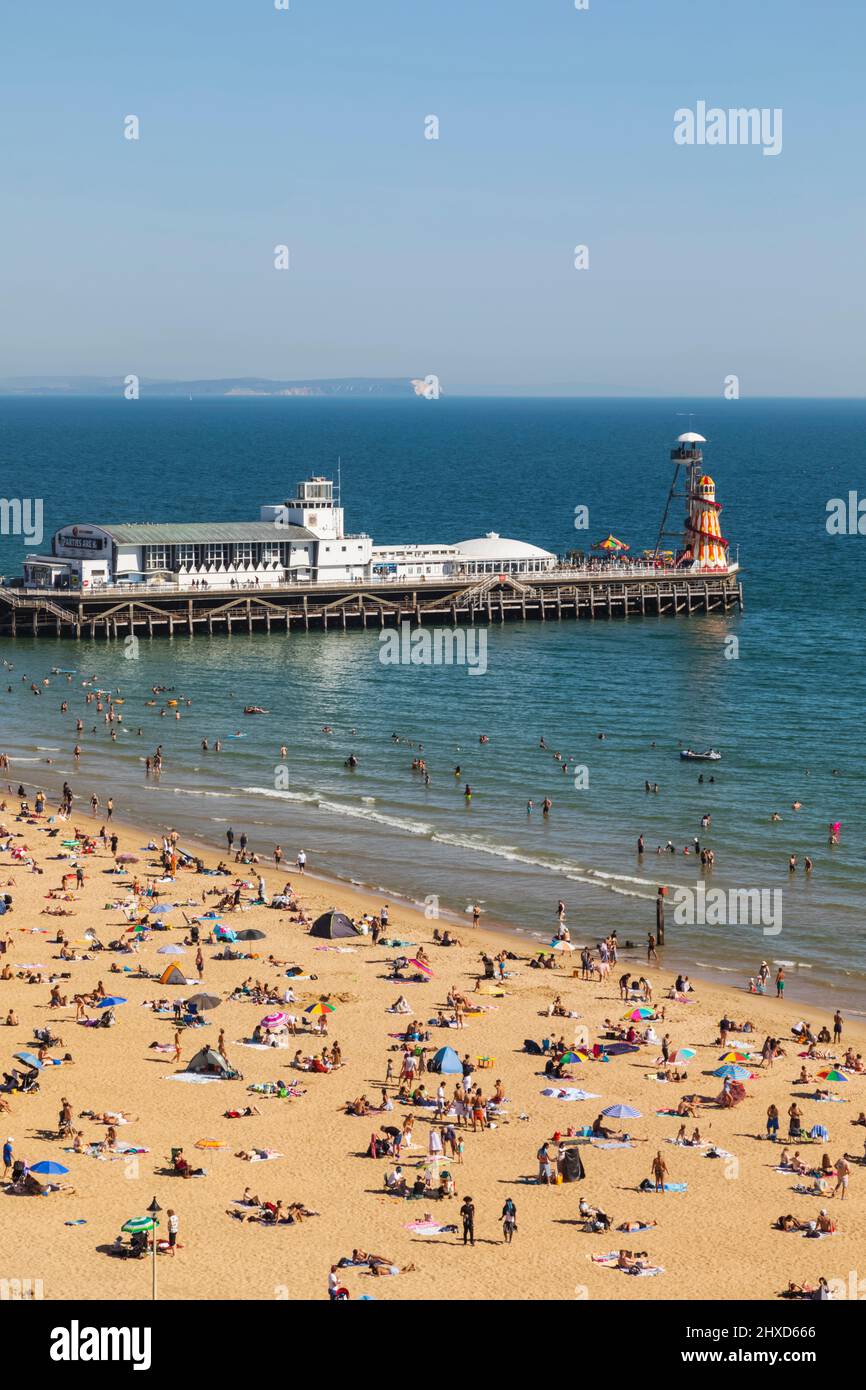 England, Dorset, Bournemouth, Bournemouth Beach and Pier Stock Photo Alamy