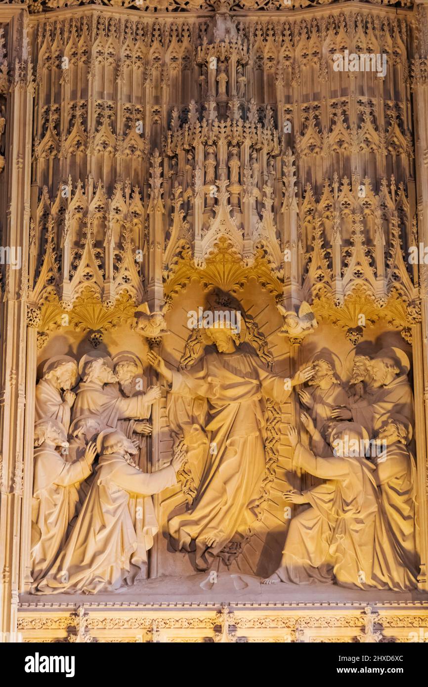 England, Dorset, Sherborne, Sherborne Abbey, The Chancel Stock Photo