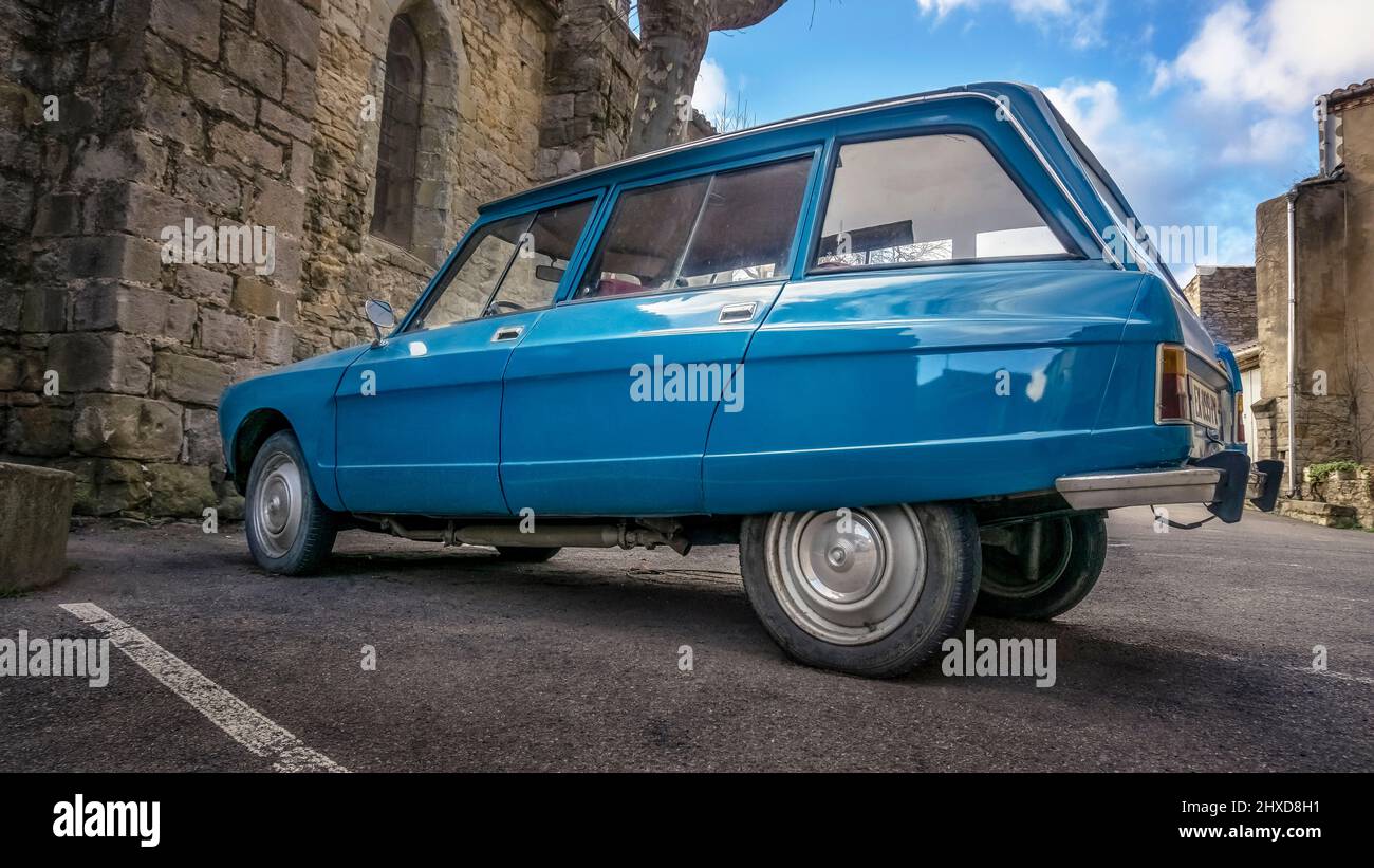 Citroen Ami 8 in Cesseras. Built from 1969 to 1978. Stock Photo