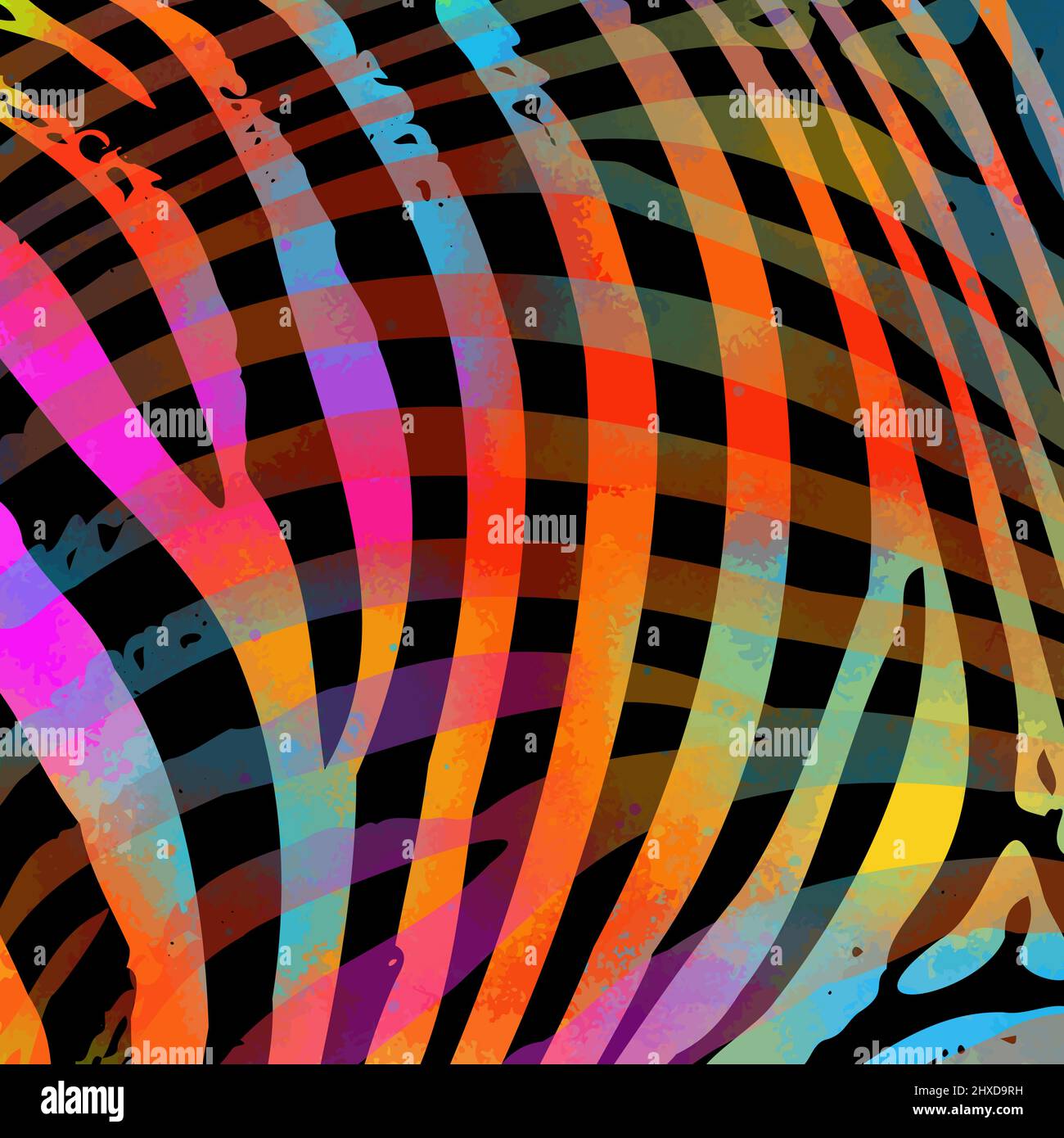 Multi colored Zebra print background. Vector illustration Stock Vector