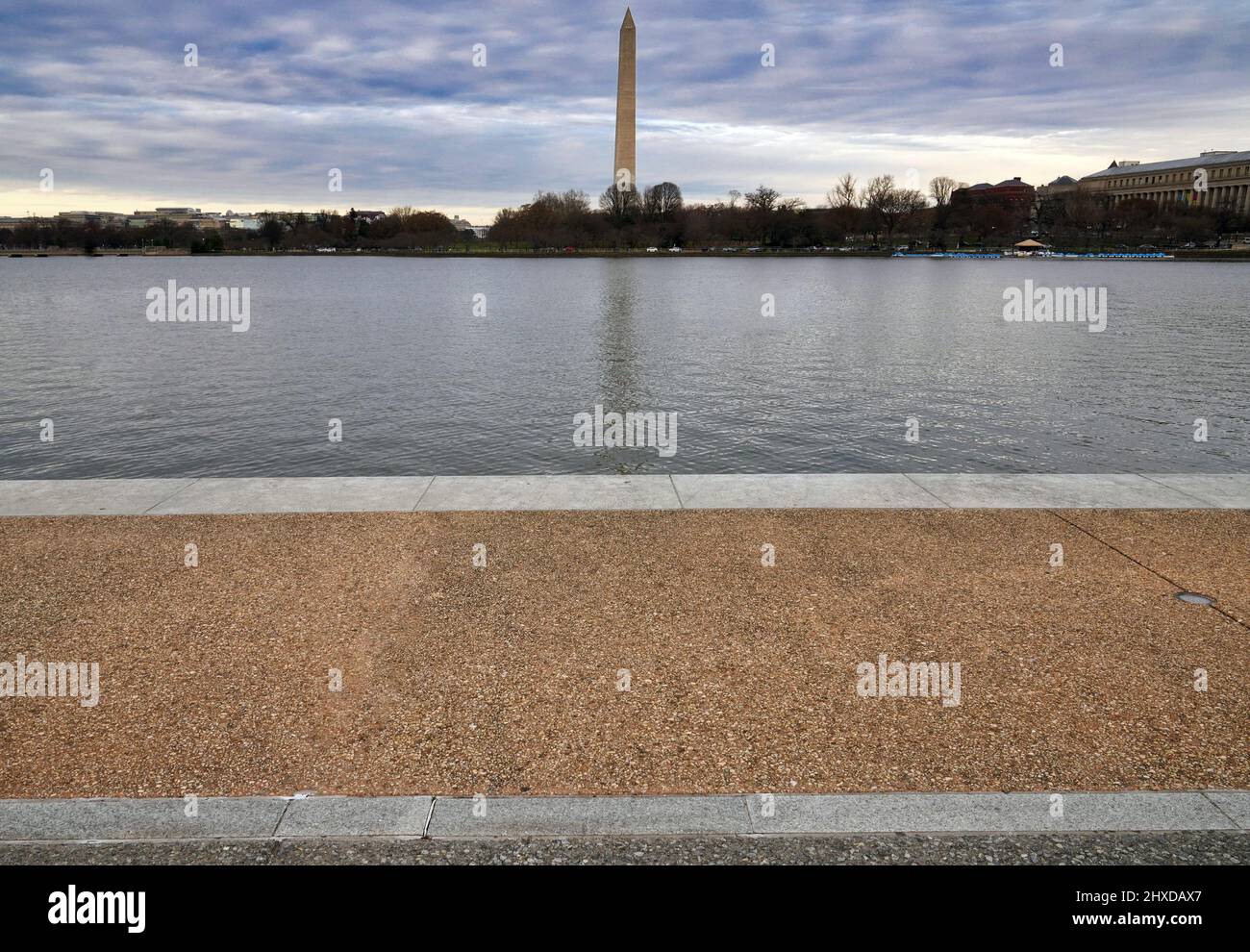 Washington Memorial seen from the Jefferson Memorial Stock Photo