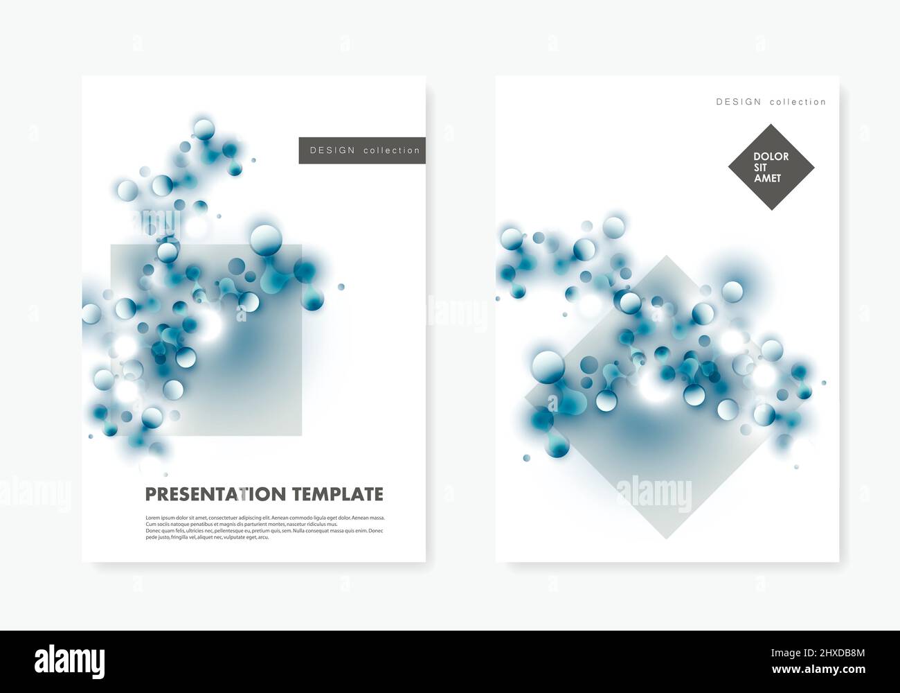 Vector template brochure with connected lines and dots Stock Vector