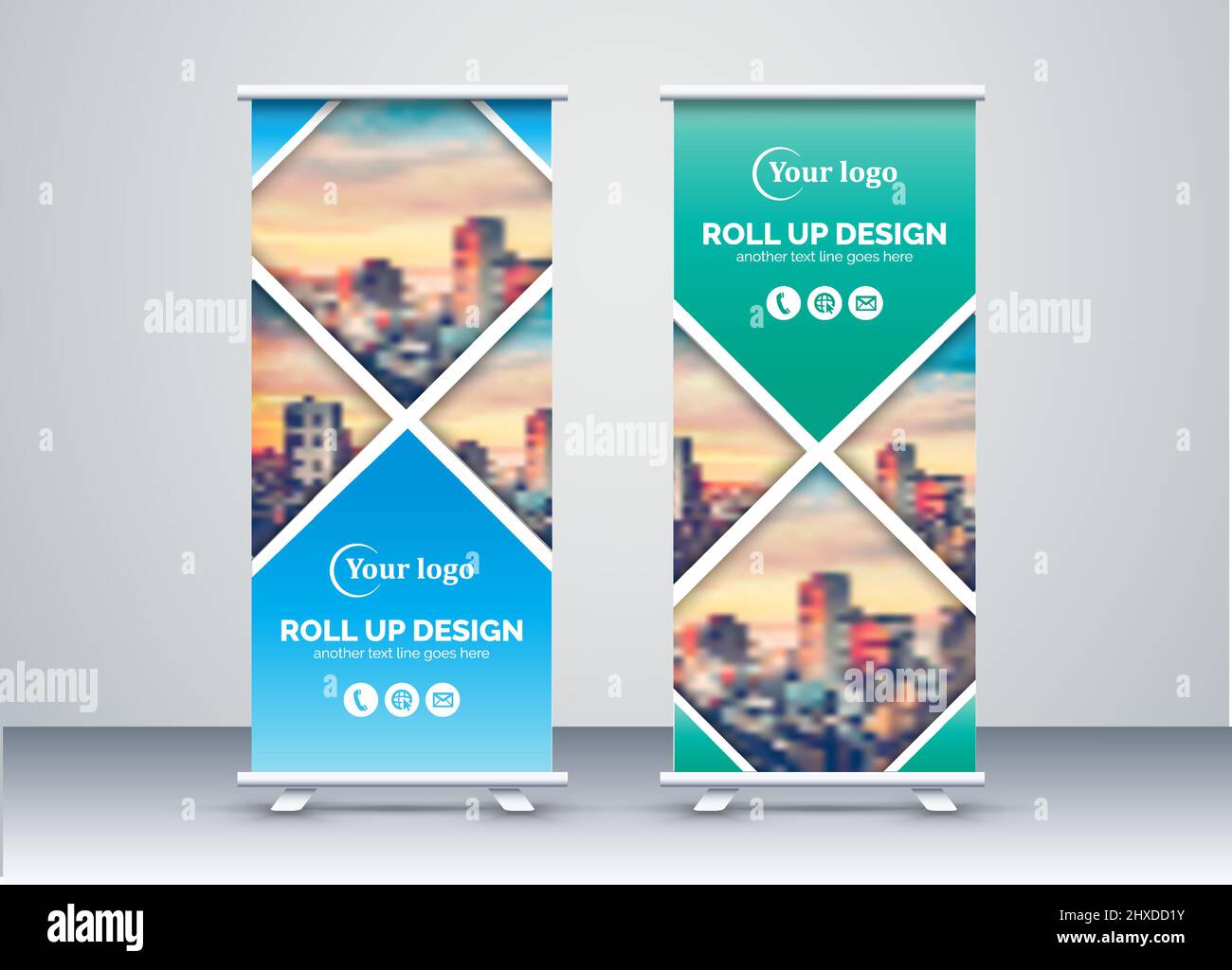 Roll up banner stand template design, Standee, X Banner Template