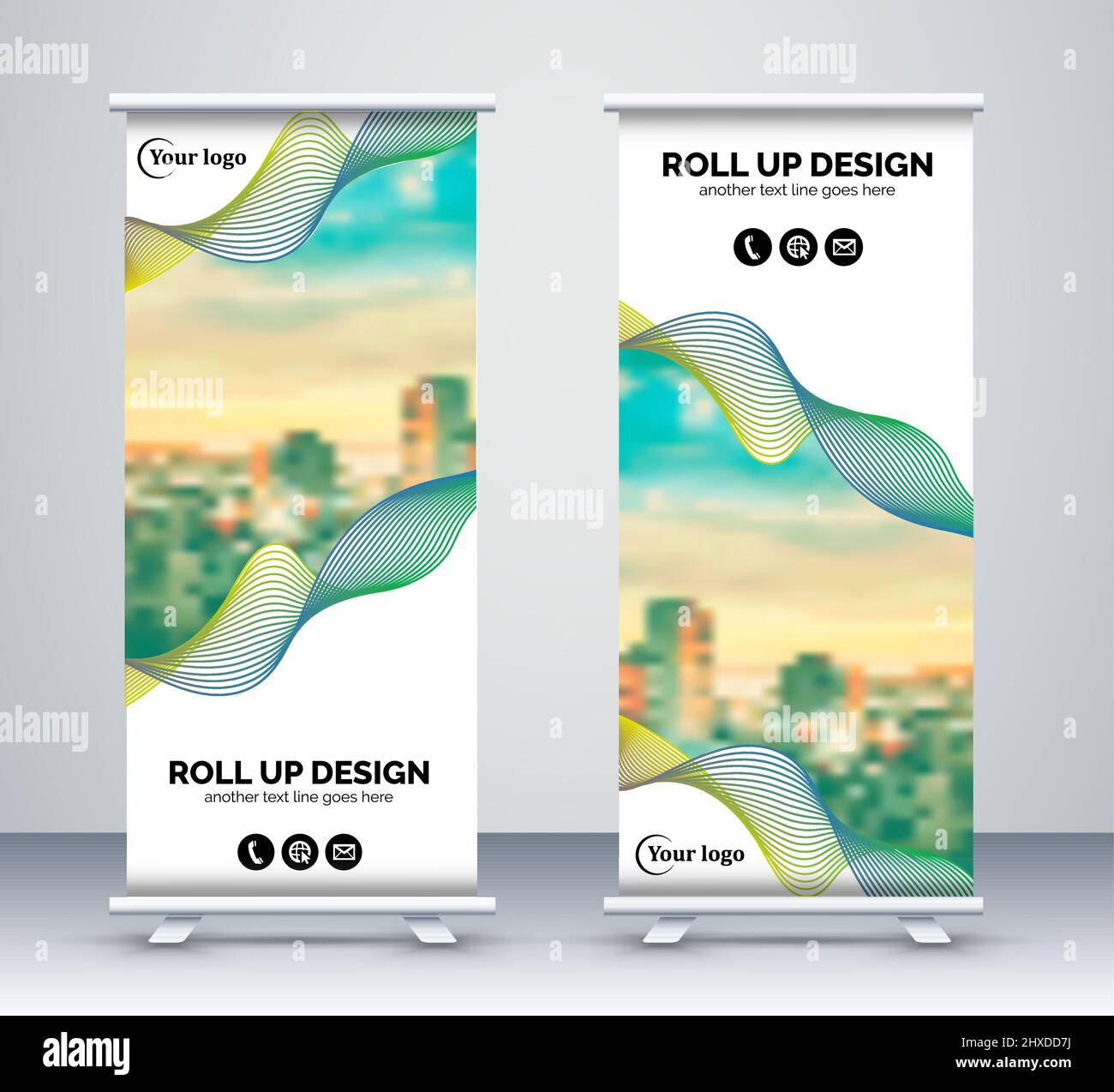 Roll up banner stand template design, Standee, X Banner Template