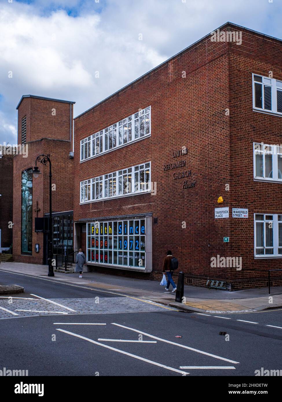 United Reform Church House Tavistock Place Bloomsbury London - HQ of the United Reform Church. URC Headquarters. URC Head Office. Stock Photo