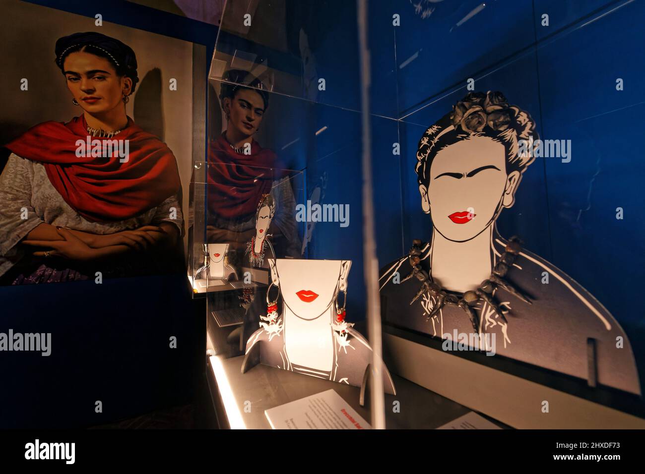 Nichelino, Italy. 11th Mar, 2022. Nichelino, Italy. Frida Kahlo through the lens of Nickolas Muray exhibition at Stupinigi (Turin) before opening. Credit: MLBARIONA/Alamy Live News Stock Photo