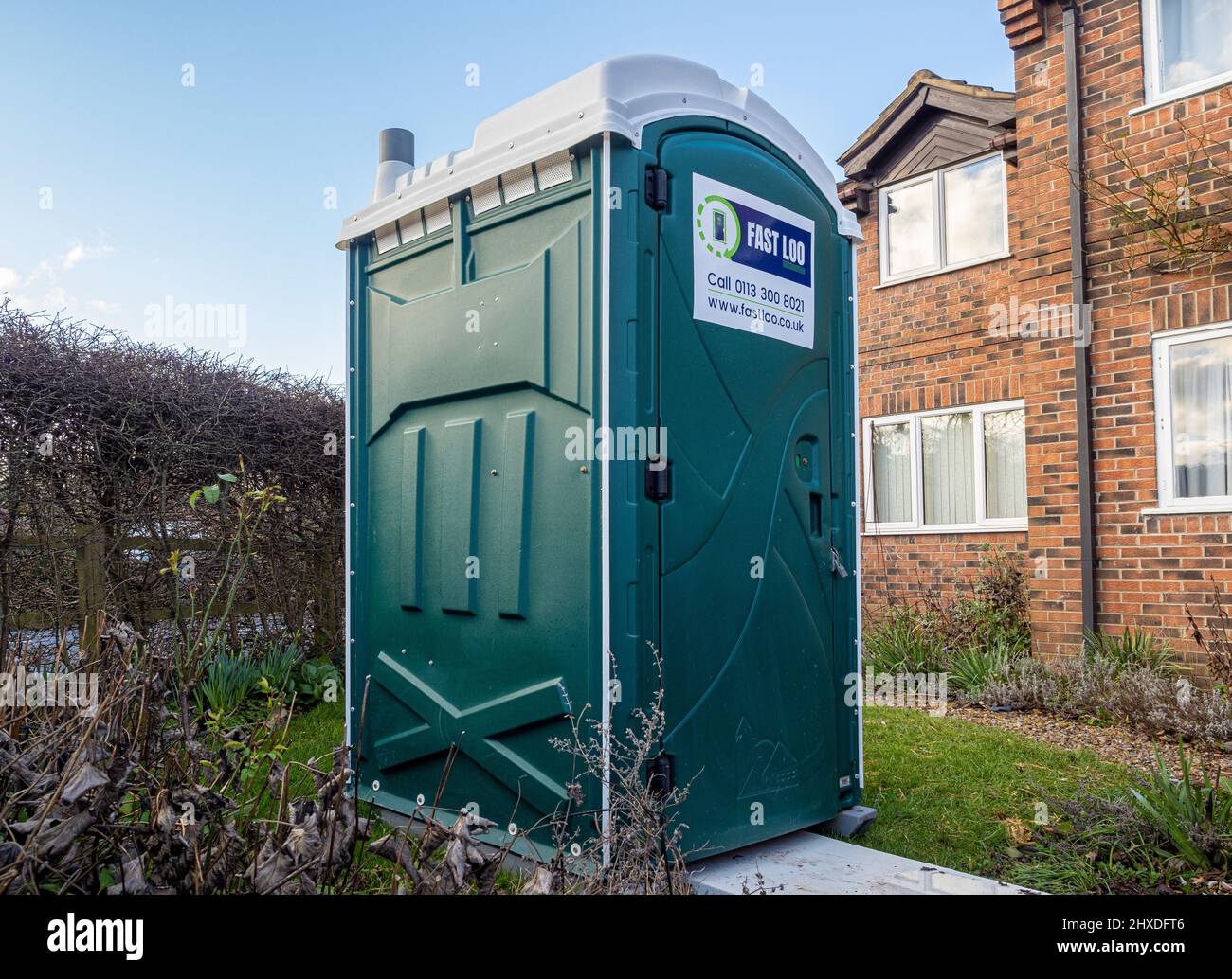 in the front garden of a domestic property in York, North Yorkshire. UK Stock Photo