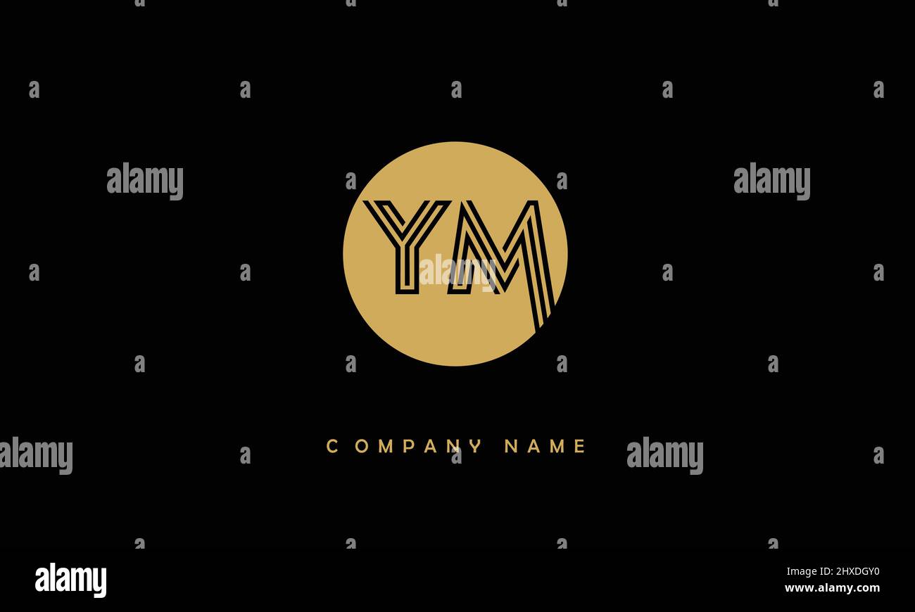 YM or my alphabets letters initial monogram Stock Vector