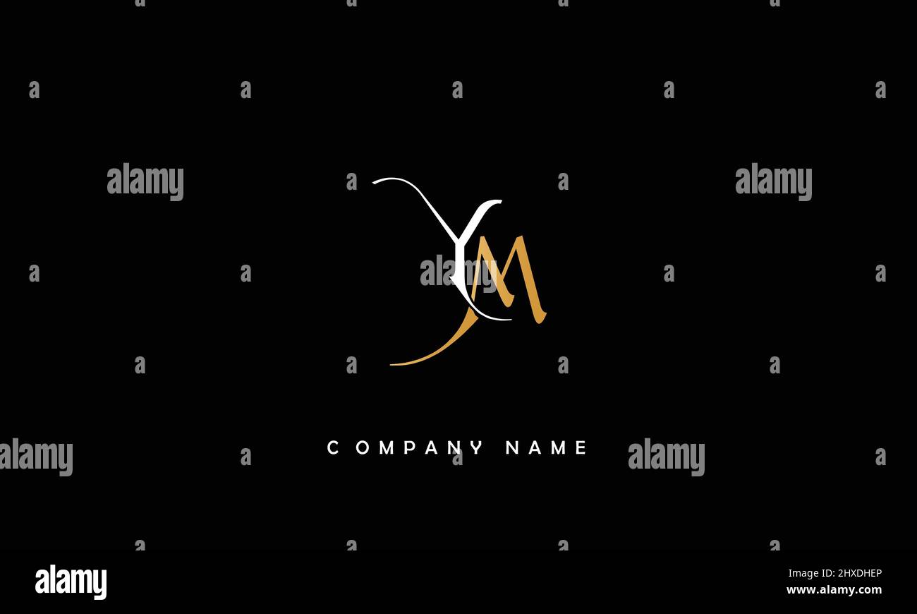 YM or my alphabets letters initial monogram Stock Vector