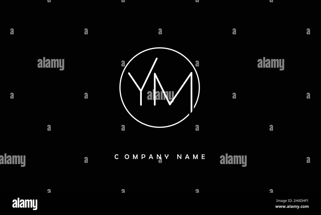 YM or my alphabets letters initial monogram Stock Vector