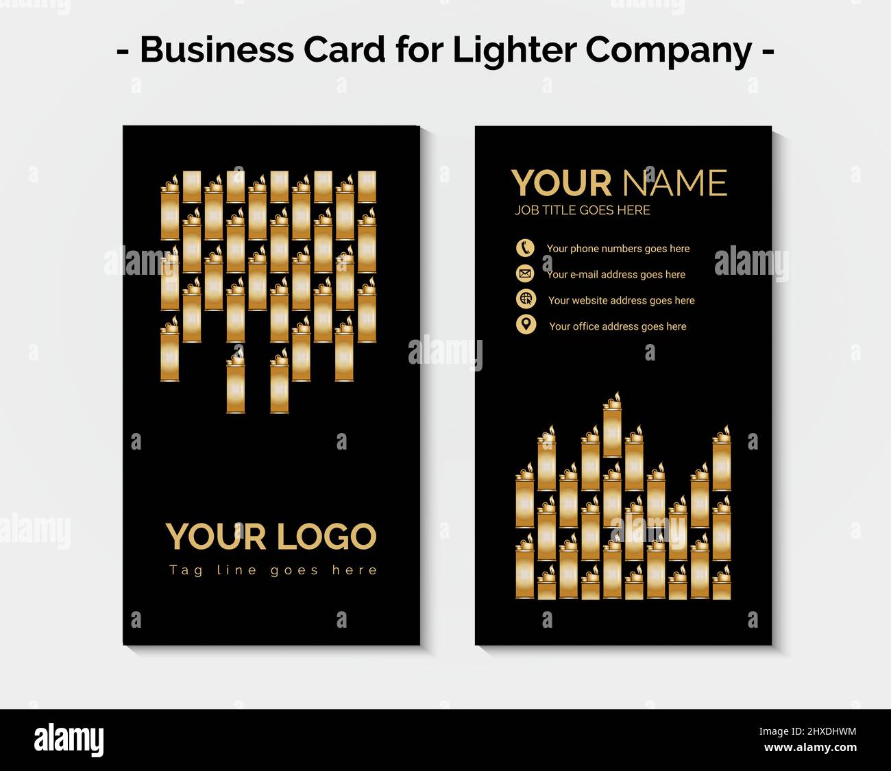 Creative Business Card Design for Lighter Company Stock Vector Image