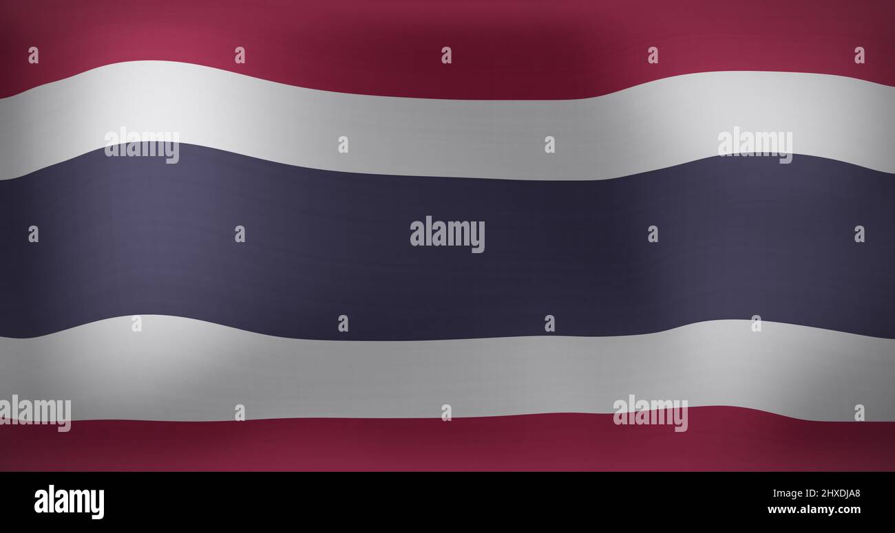 Image of moving and floating flag of thailand Stock Photo - Alamy