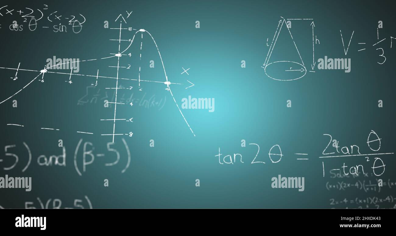 Write Math Blue Background Image of handwritten mathematical formulae over blue background Stock ...