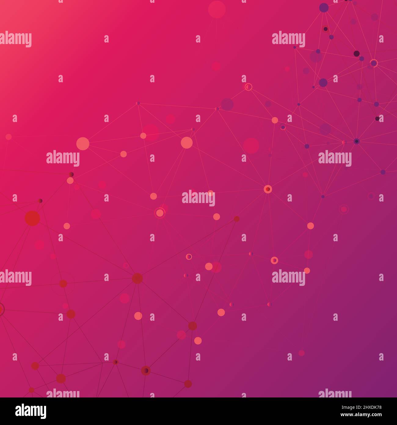 Polygonal abstract pattern connected lines and dots on dark background Stock Vector