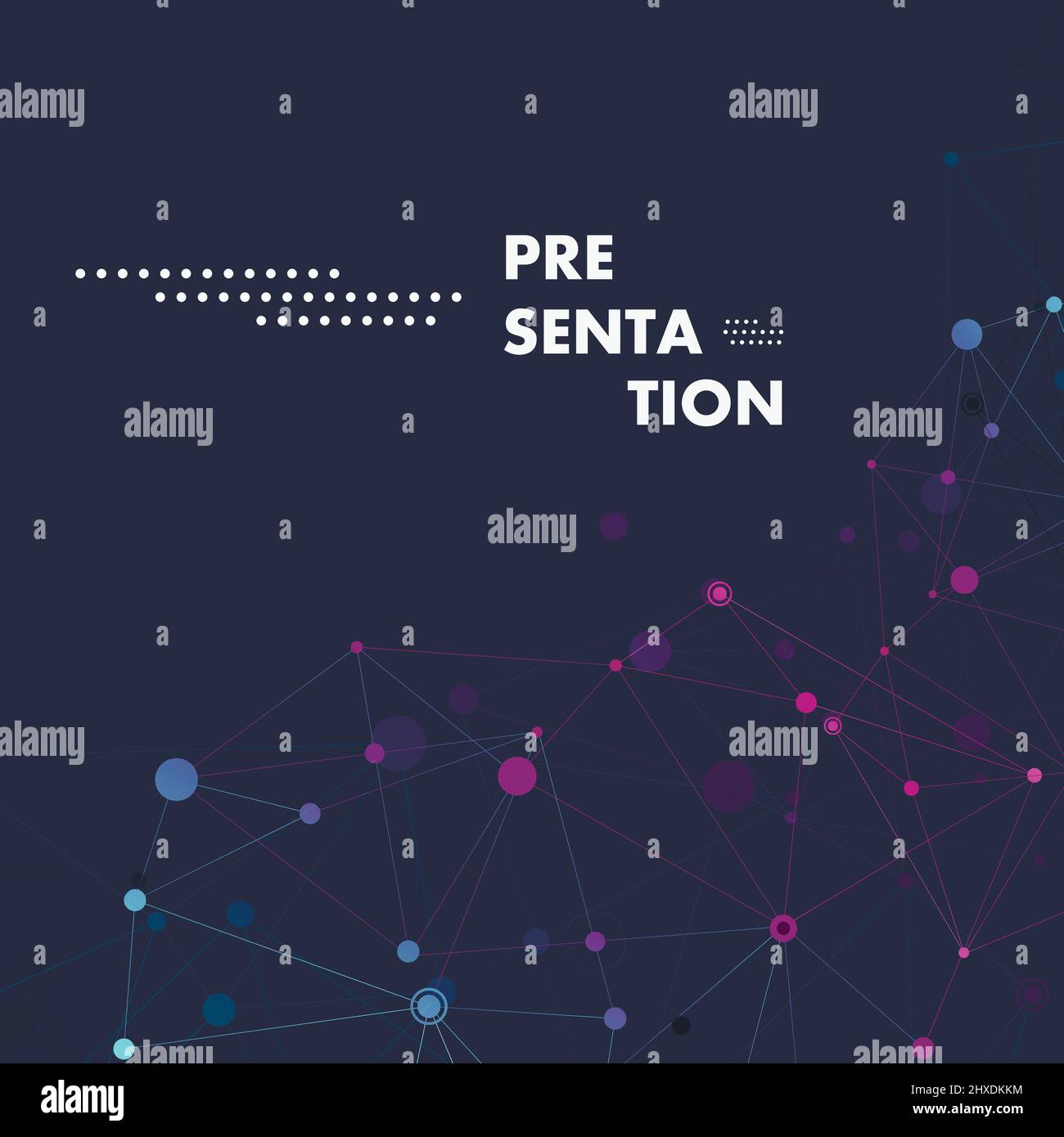 Polygonal pattern connected lines and dots on blue background. Designed for use new technology projects Stock Vector