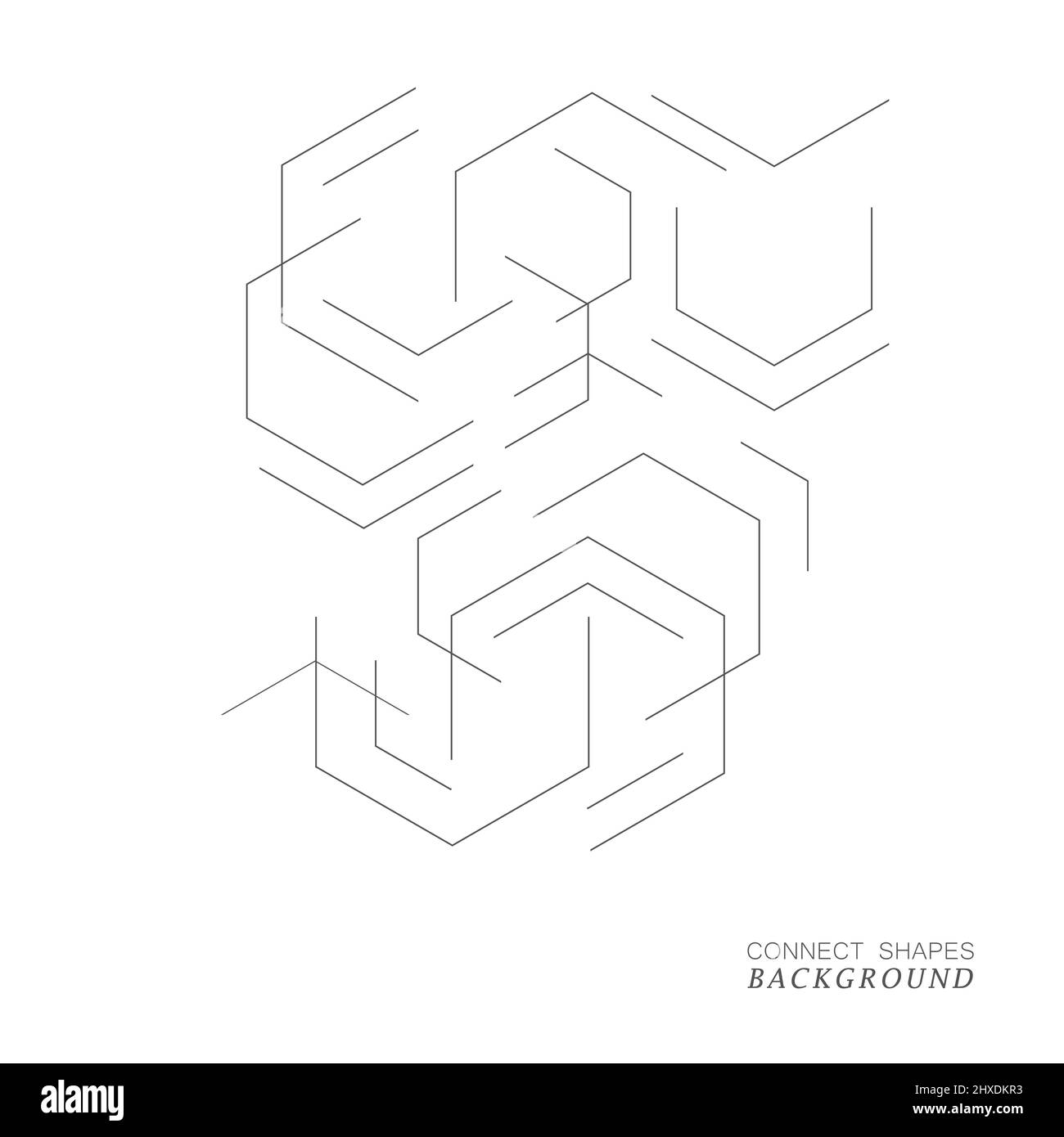 Abstract line shapes and pattern hexagon. Minimalistic design ...