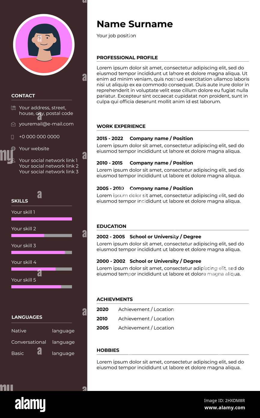 Example page Stock Vector Images Alamy