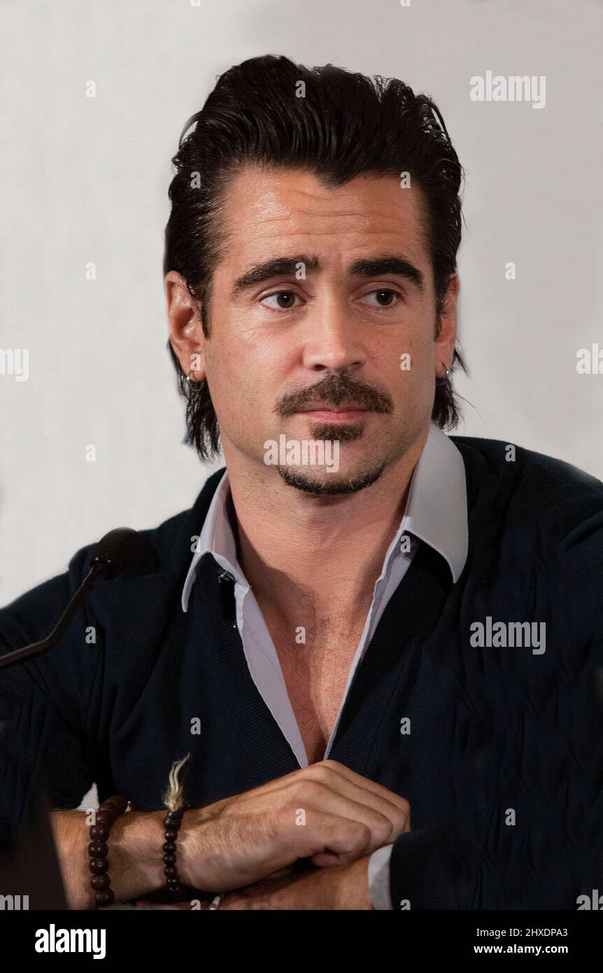 Irish actor Colin Farrell at the Saving Mr Banks press conference at the Dorchester,London 2013 Stock Photo