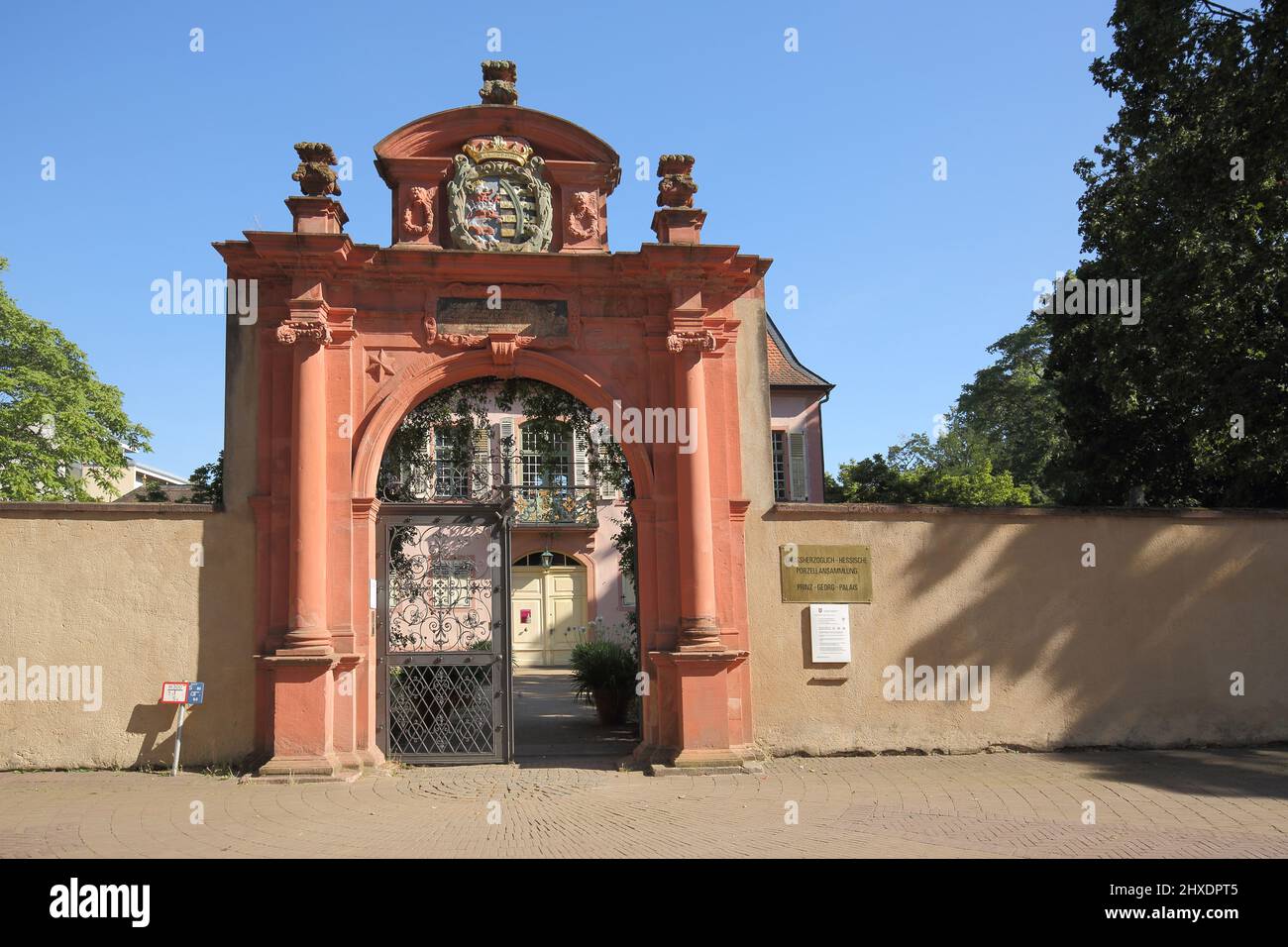 Portal to the Prince Georg Palace in Darmstadt, Hesse, Germany Stock Photo