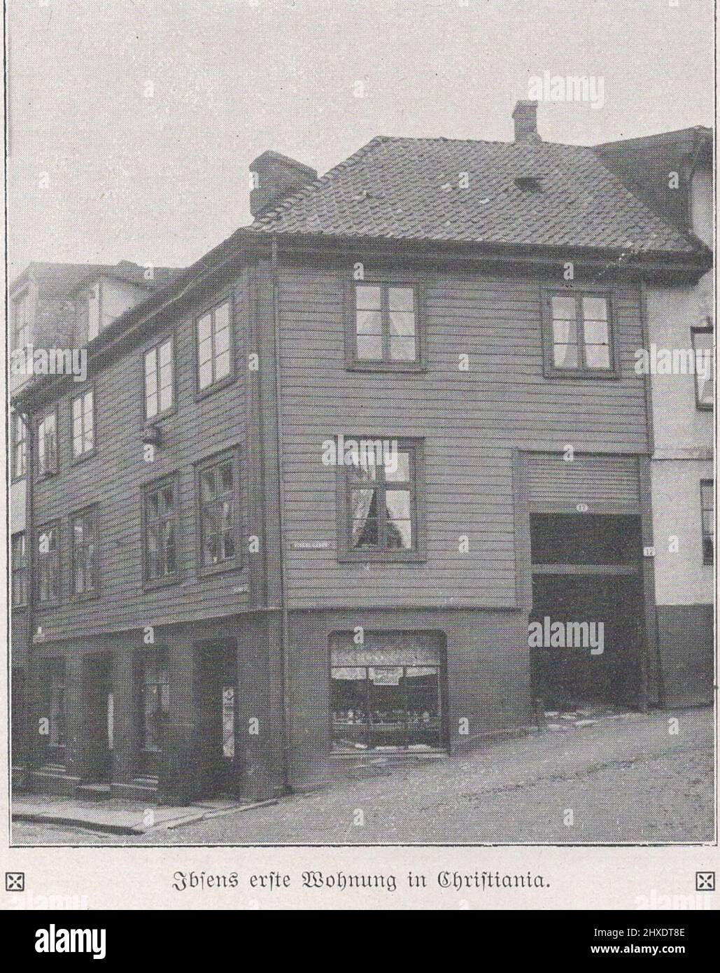 Ibsen erste  Wohnung in Christiania / Ibsen's first flat in Christiania Stock Photo