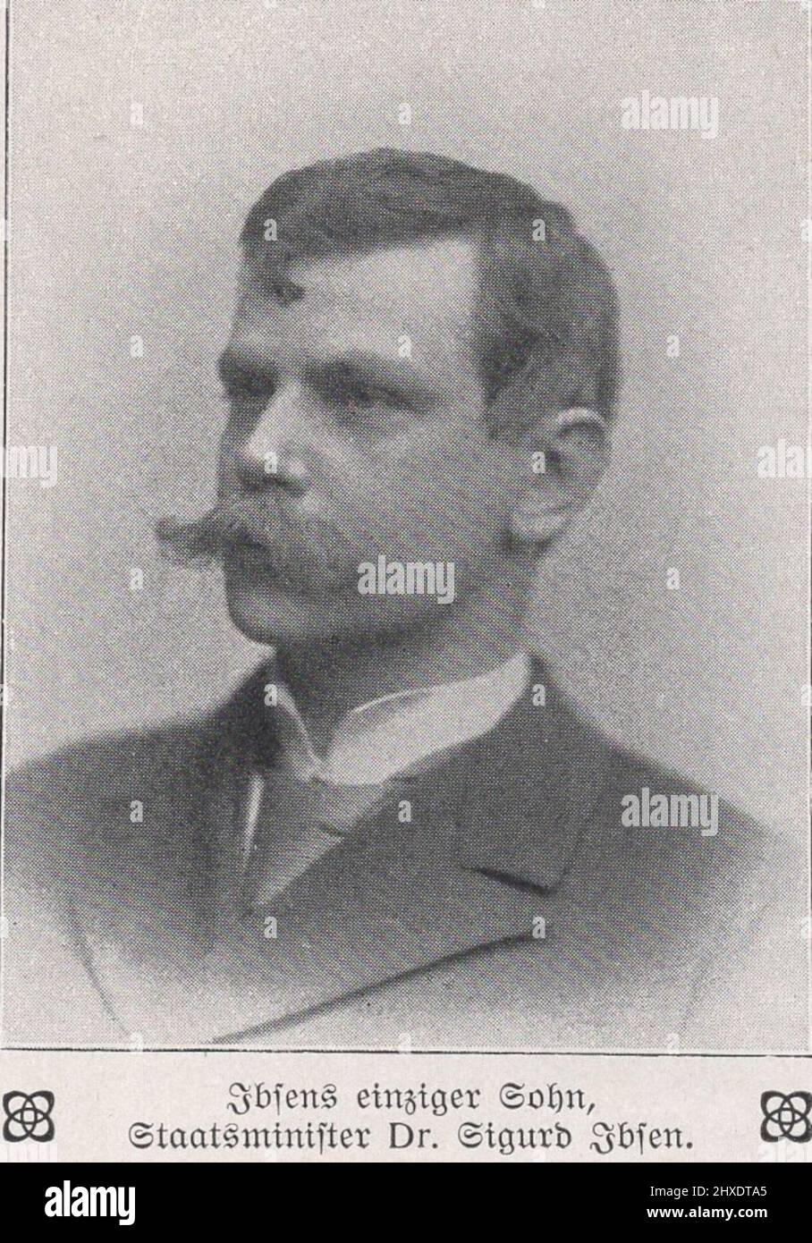 Ibsens einziger sohn.Staatsminister Dr Sigurd Ibsen. / Ibsen's only son.Minister of State  Dr Sigurd Ibsen. ( Prime minister ) Stock Photo