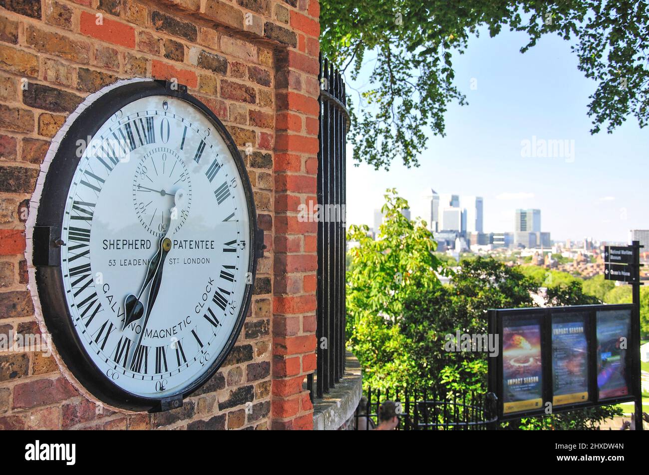 The Shepherd 24 hour Gate Clock, Royal Obesrvatory, Greenwich, Borough of Greenwich, Greater London, England, United Kingdom Stock Photo