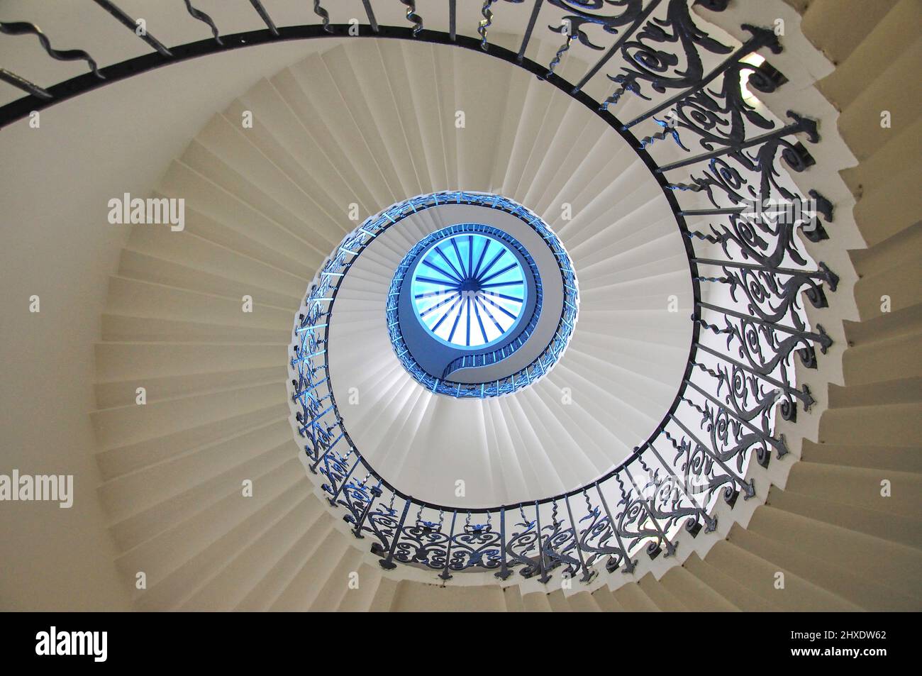 Spiral staircase, The Queen's House, Greenwich, London Borough of Greenwich, Greater London, England, United Kingdom Stock Photo